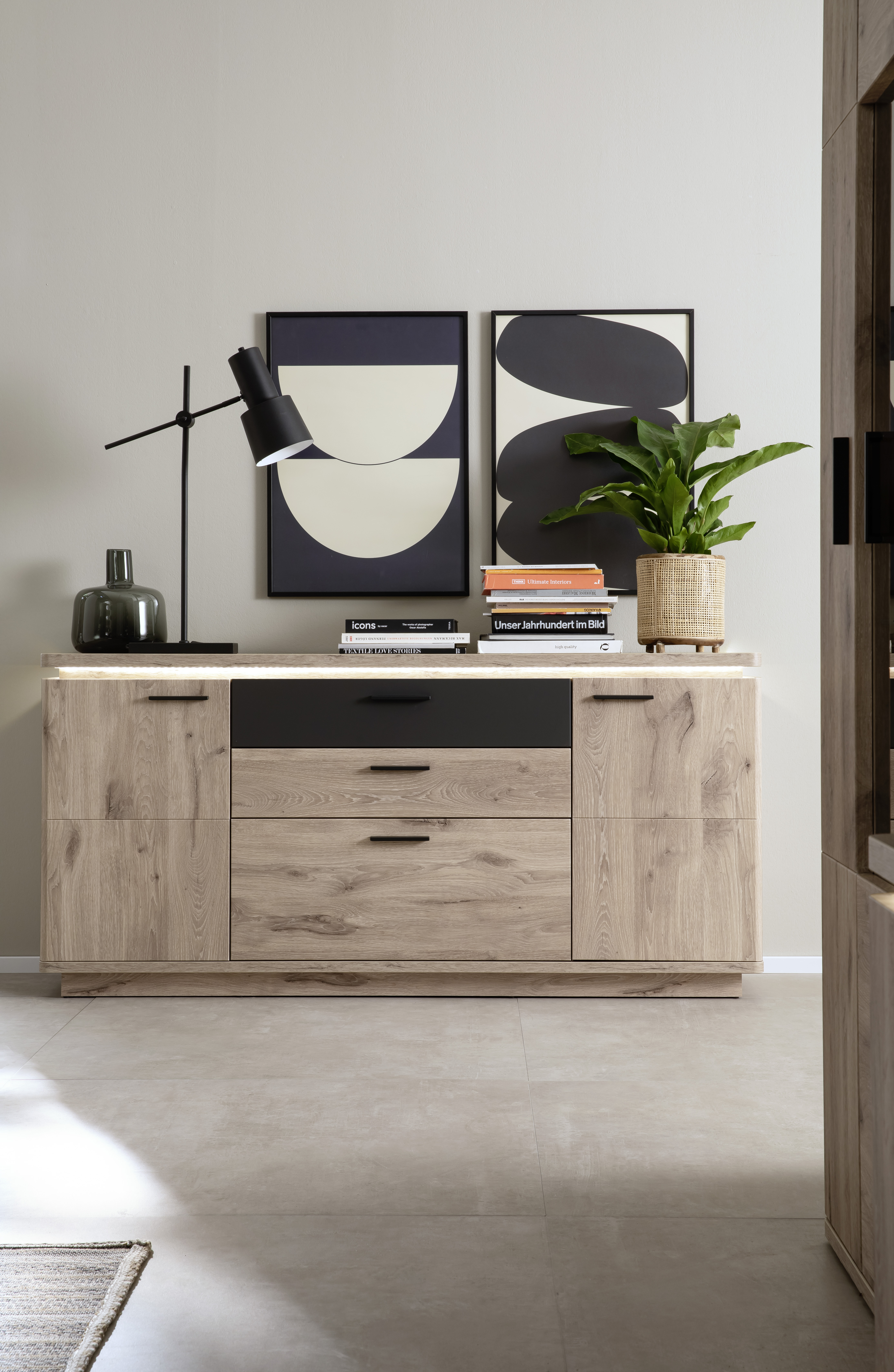 Sideboard, LED-Oberbeleuchtung  - KS23 Neris
