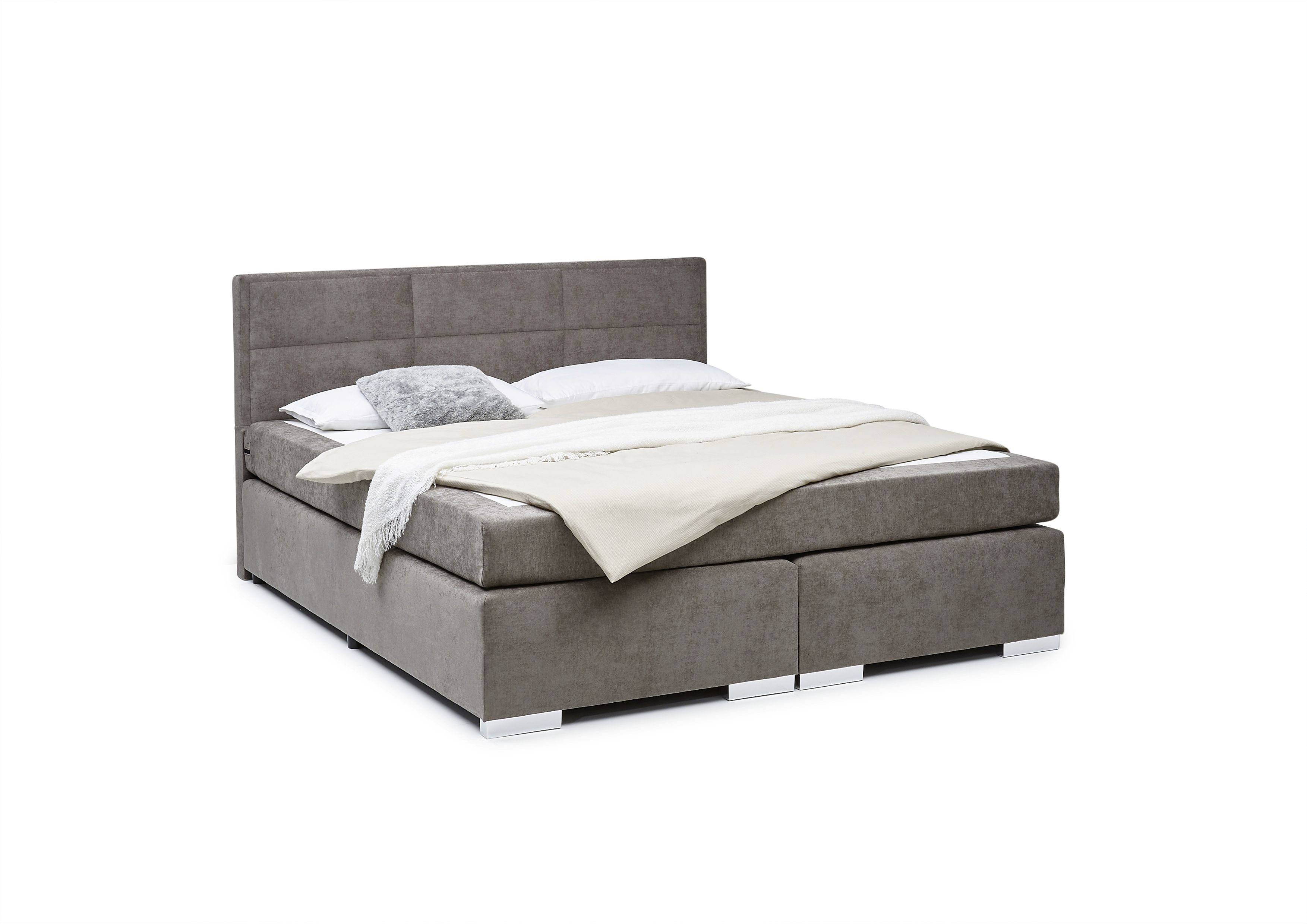 Boxspringbett, Stoff grau  - Sirko