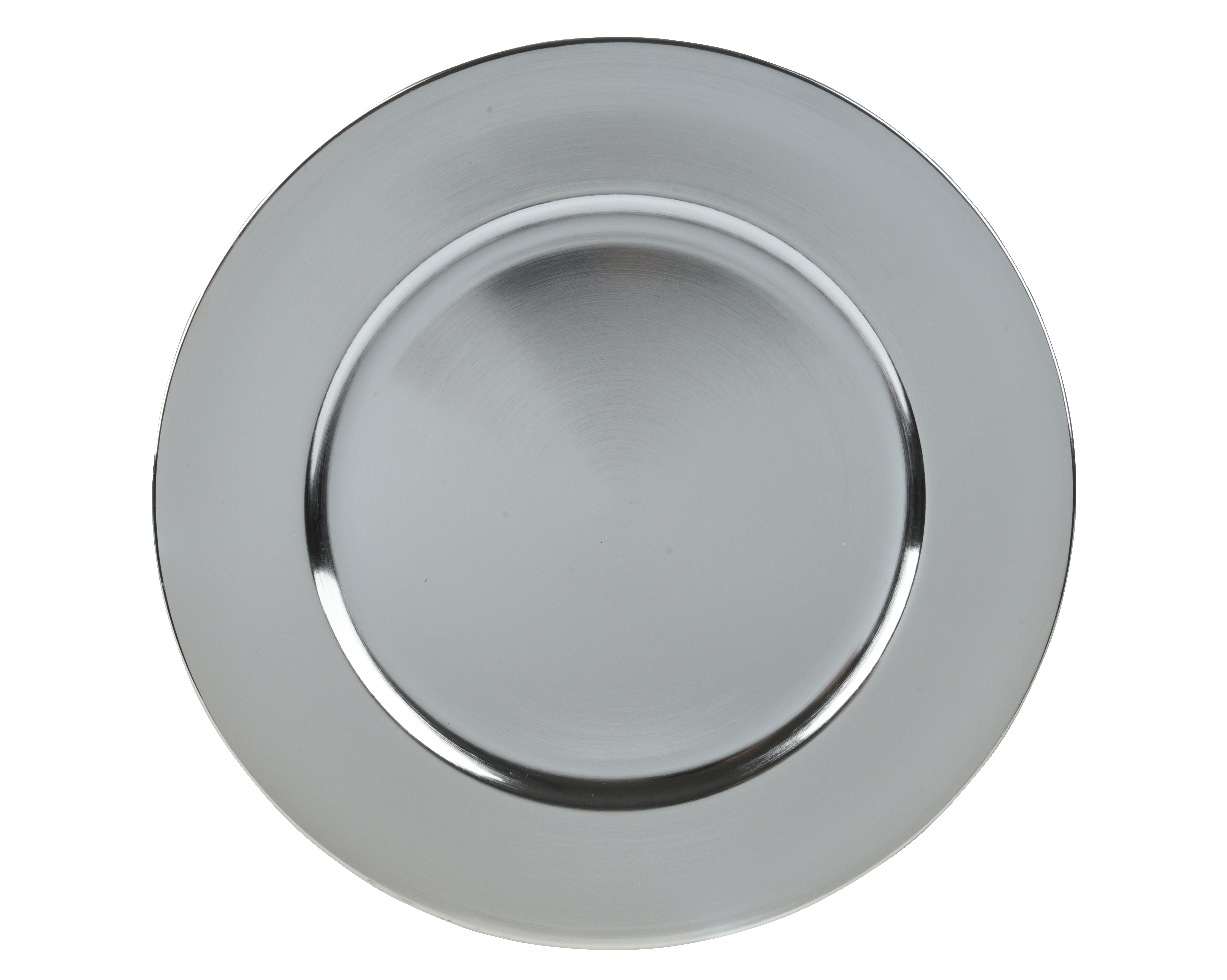 Dekoteller - silber, Plastik, Ø33-H1.5cm