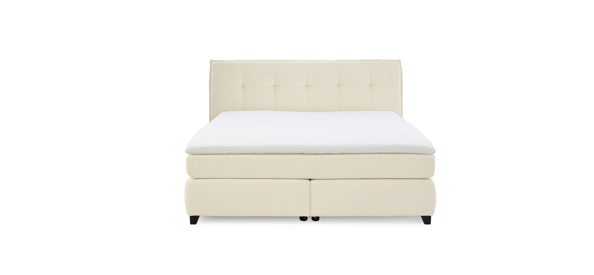 Boxspringbett JANKA MIX- Liegefläche ca. 180x200 cm, Stoff, Creme