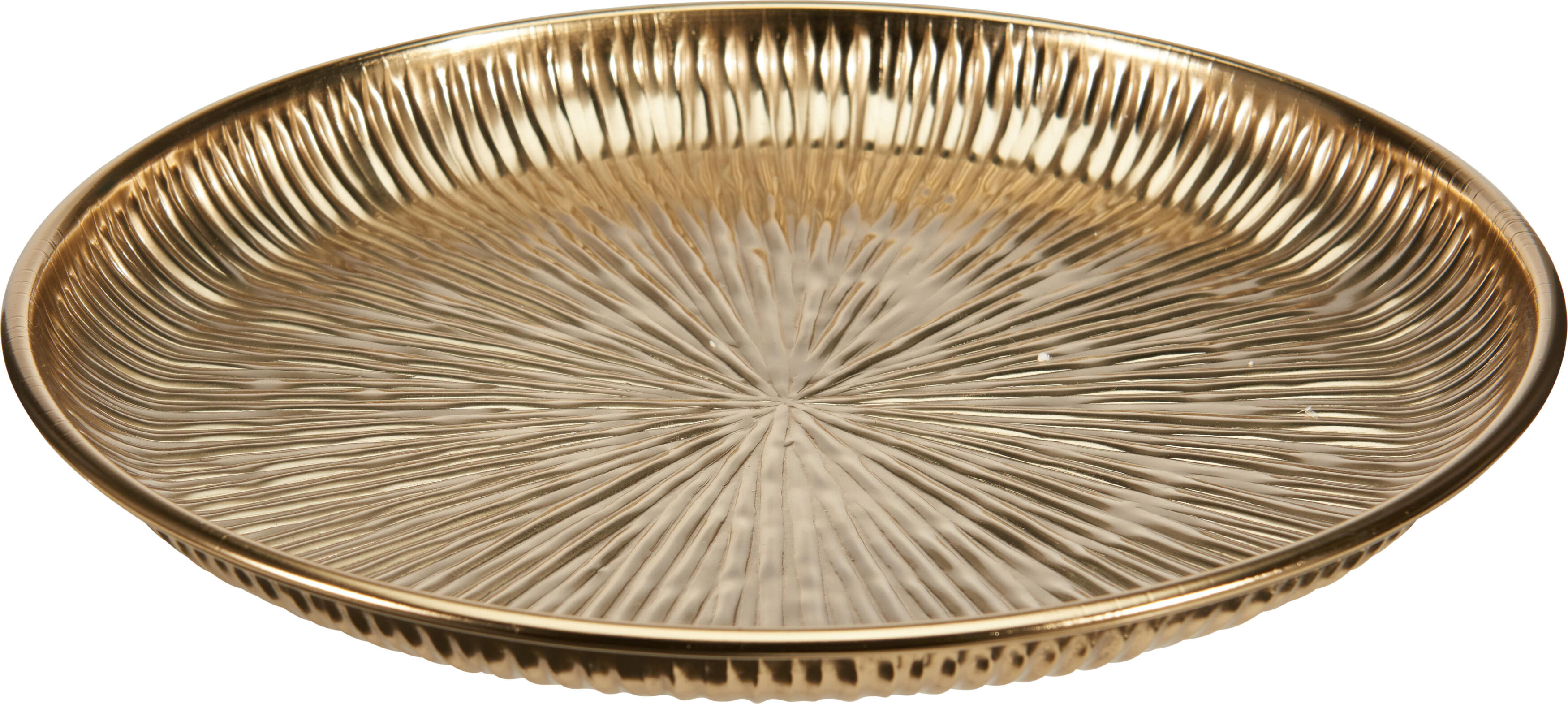 Teller, Metall, ca. 30cm - gold