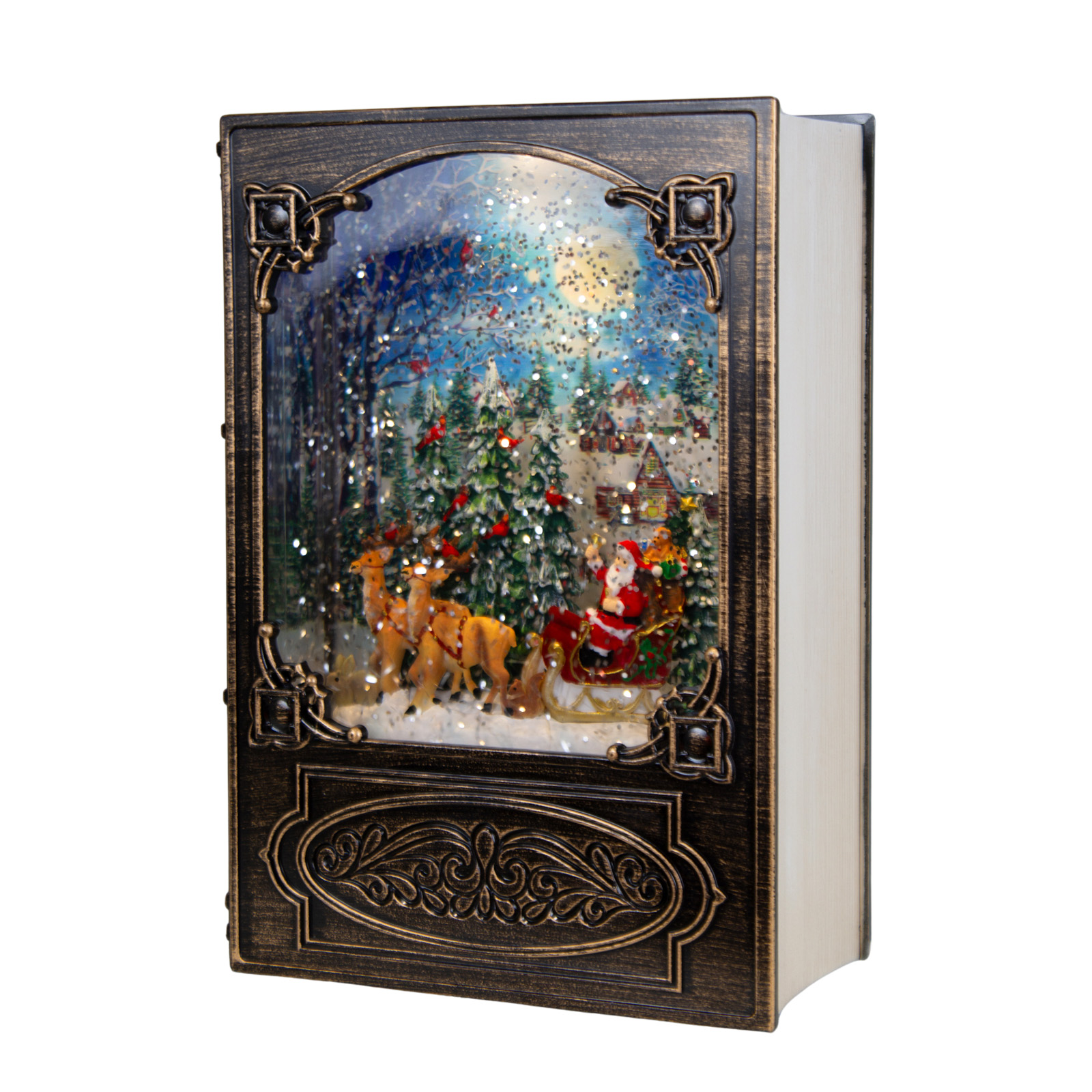 LED Schneelaterne Buch, Höhe ca. 20 cm - Indoor