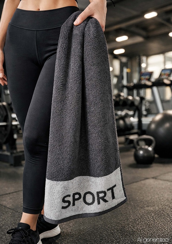Fitnesstuch Sport, ca. 50x130cm, grau - Fitness- & Gym-Towel