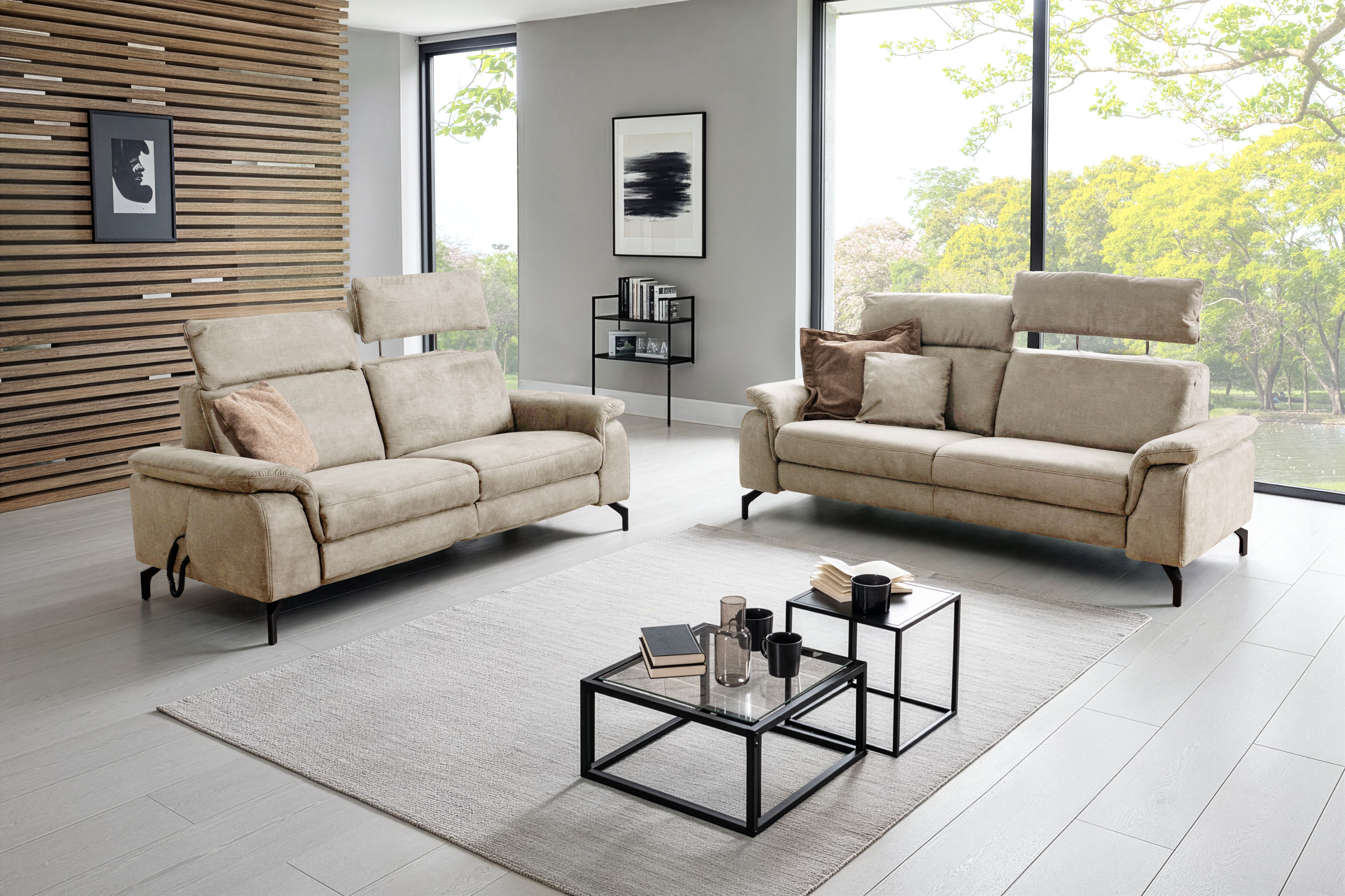 Polstergarnitur, beige - LS26 Apriliano