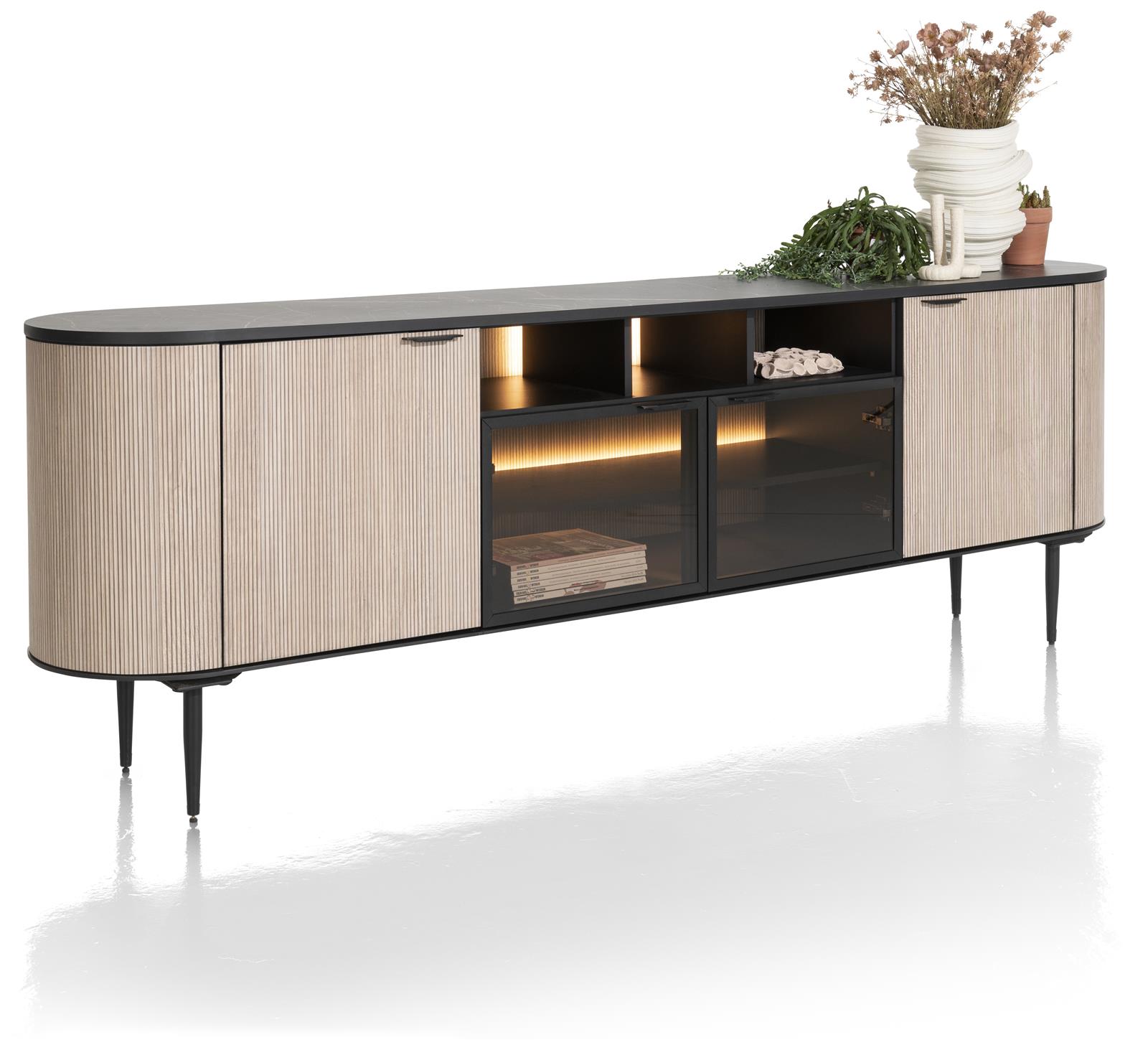Sideboard, HPL Marmeroptik onyx - Aramon - Xooon