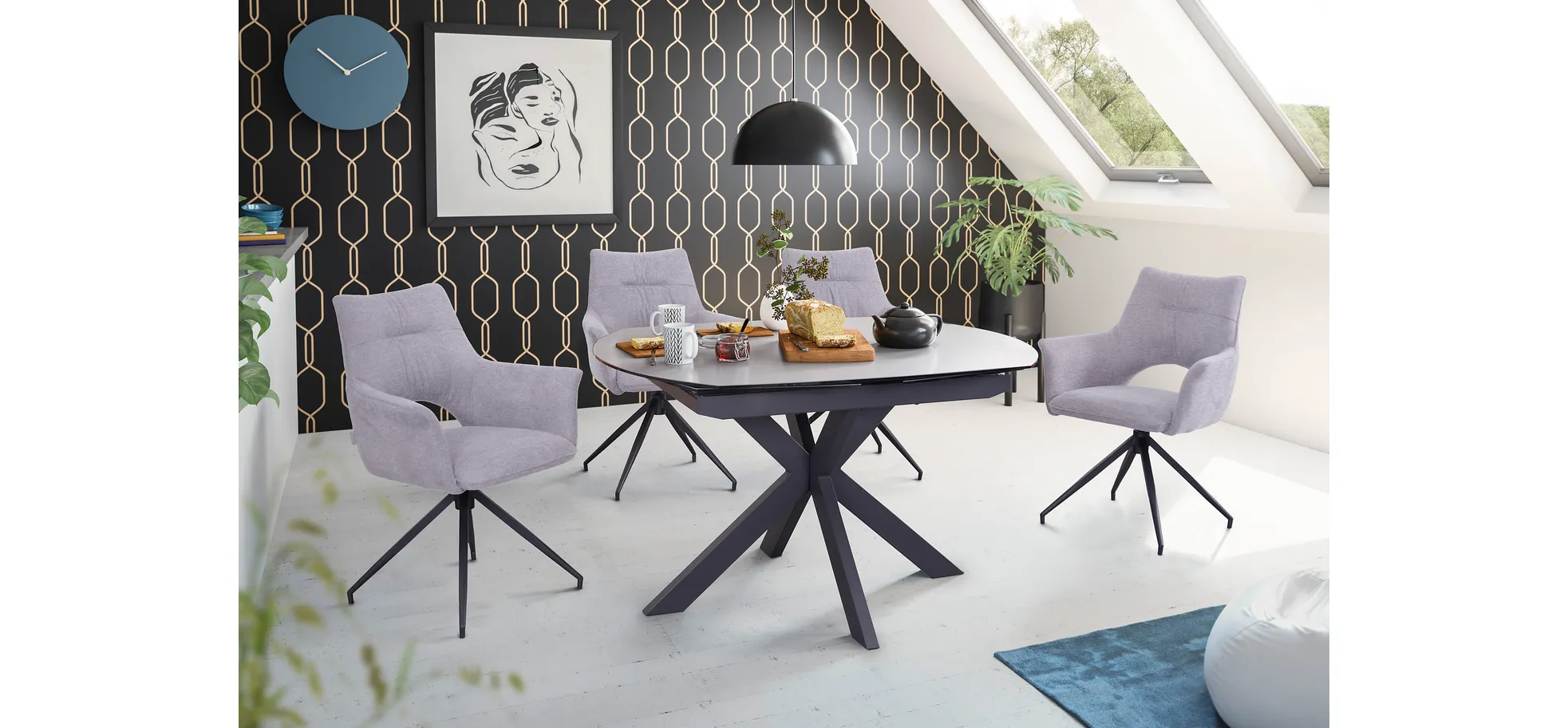 Armlehnstuhl, hellgrau  - Maleen