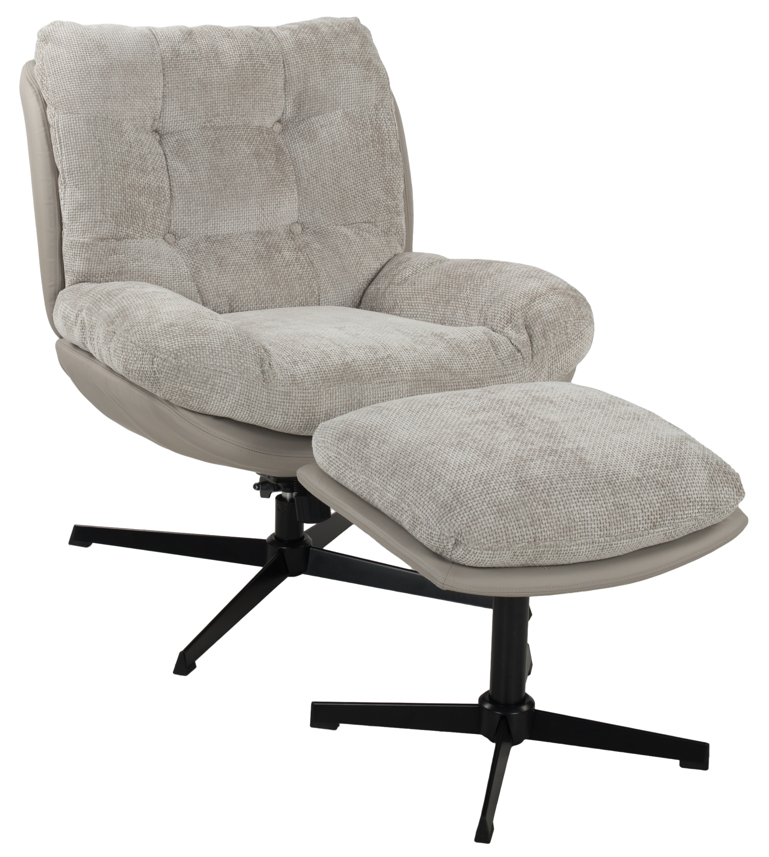 Relaxsessel mit Hocker, sand - Dorisa