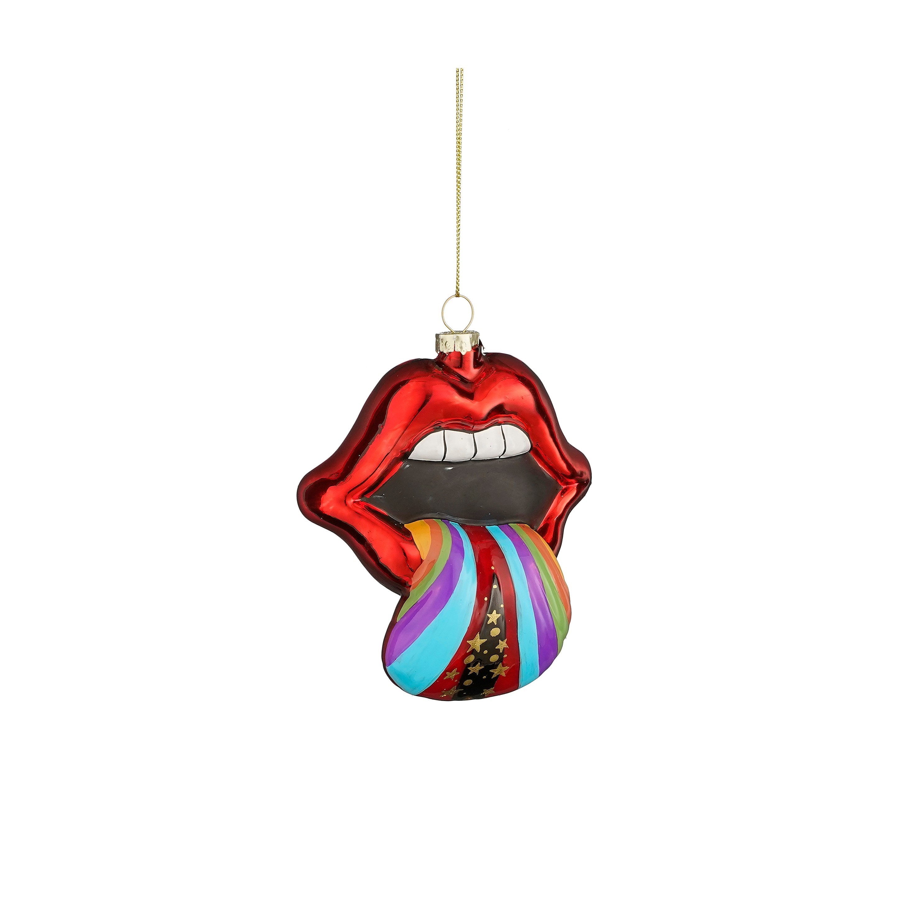 Disco Ornament Lippen - rot - l8,5xb5xh10cm