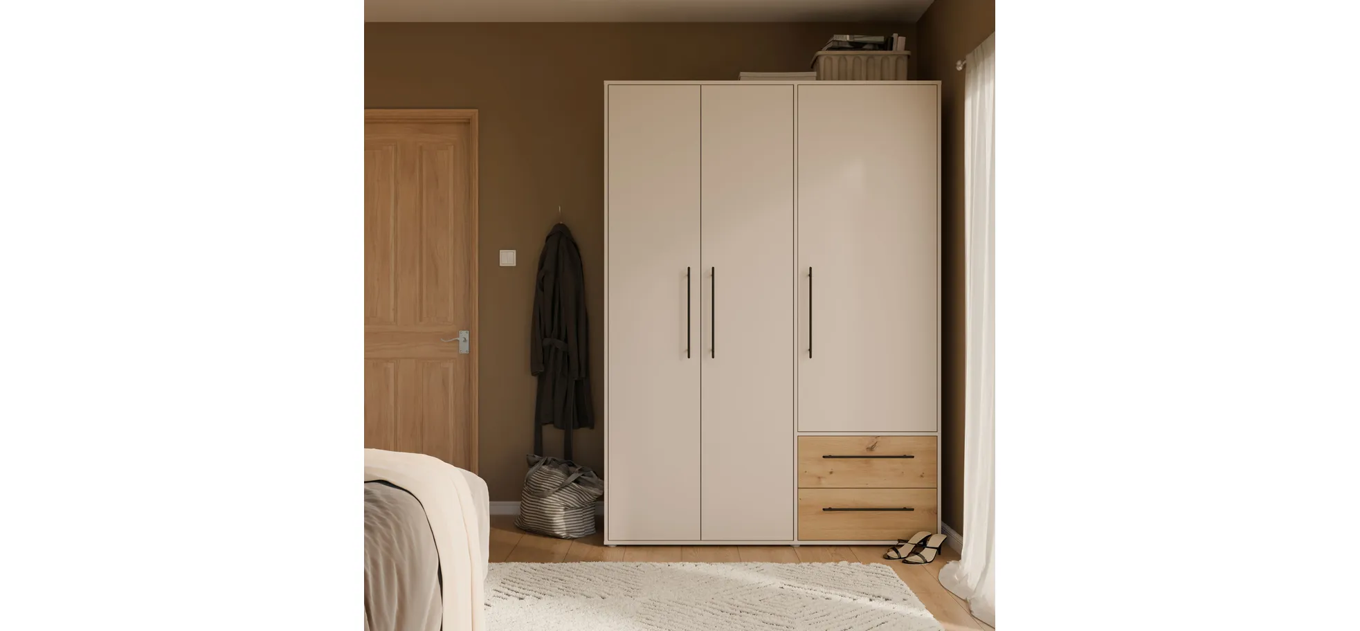 Drehtürenschrank, Dekor sand - Fathie