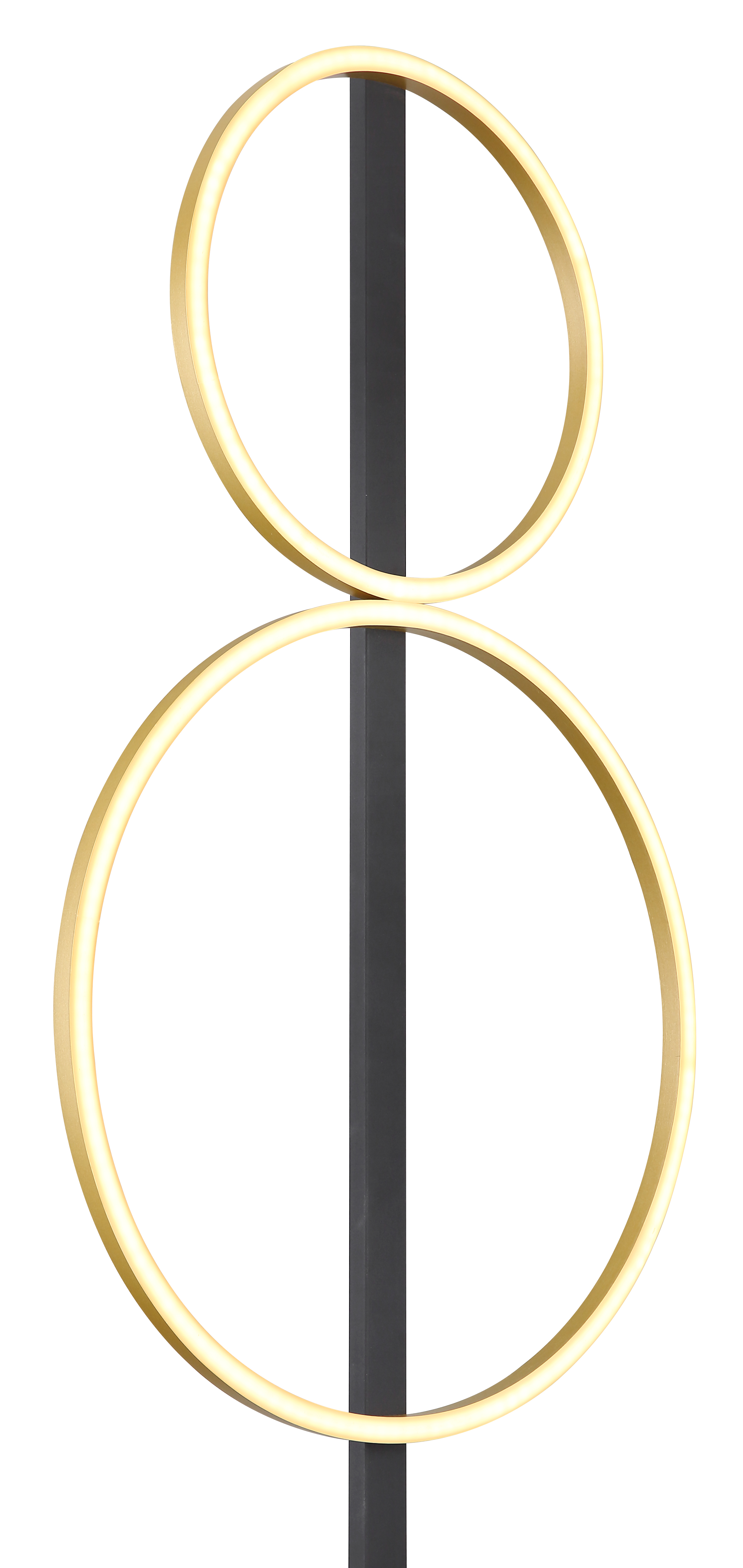 Stehleuchte LUFFY - LED, Schwarz Matt/Messing Matt, 66x39,4x5,3cm