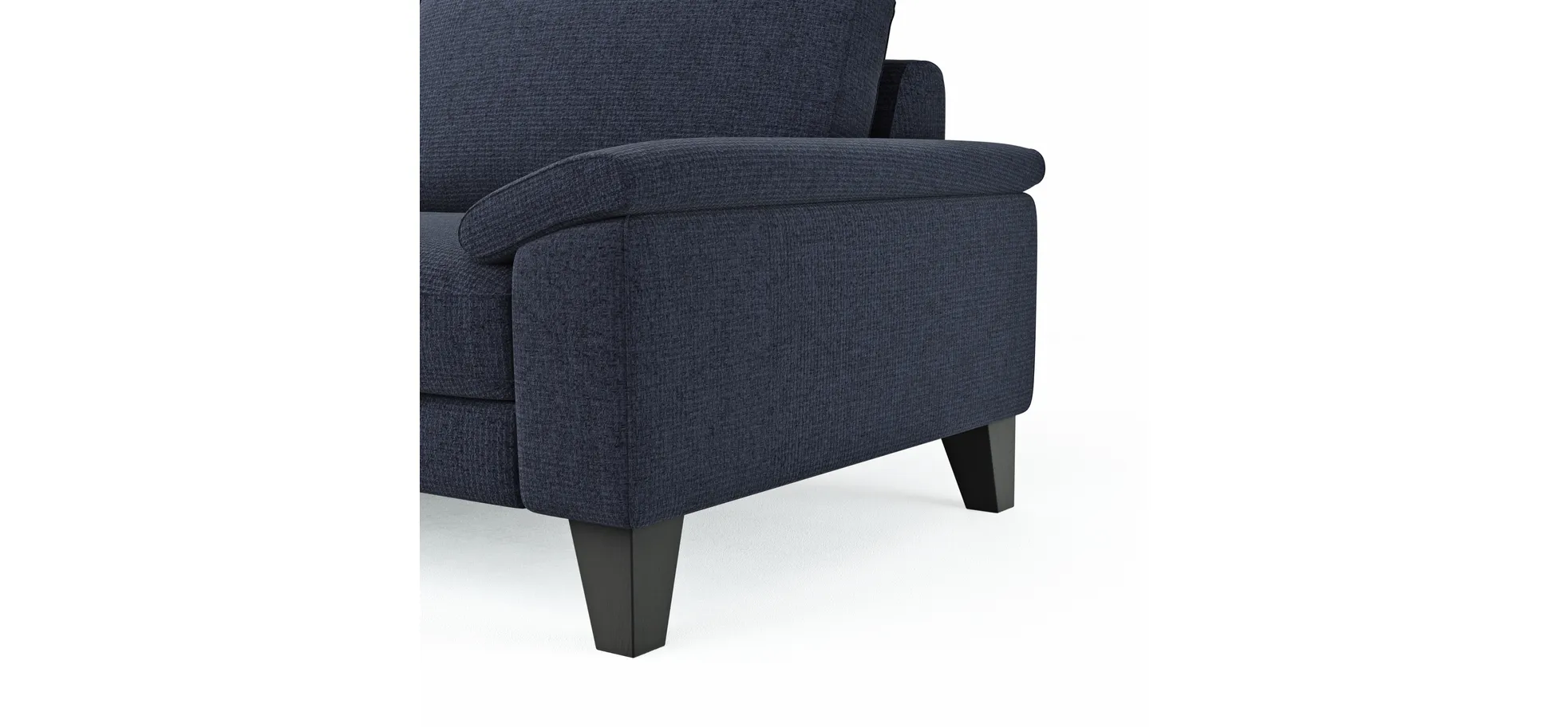 Ecksofa Oviedo - Ecke links mit 2,5-Sitzer inkl. Drehsitz, Stoff, Dunkelblau