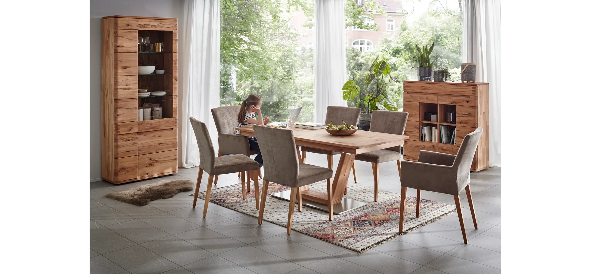 Esstisch Cartago Soft - LB ca. 180x90 cm, Astbuche massiv, natur geölt