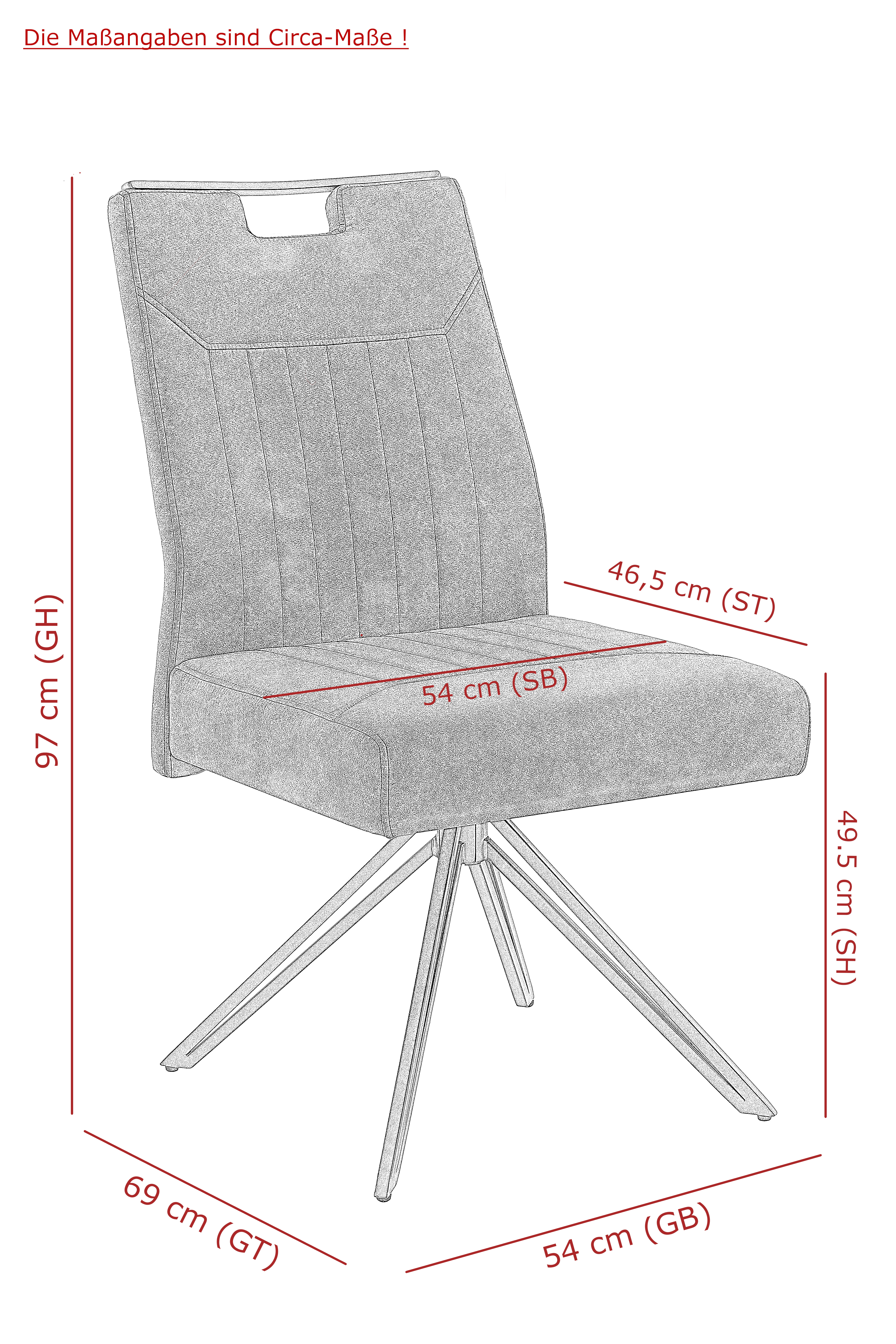 Vierfußstuhl, Vintage anthrazit - MyStyle 4080