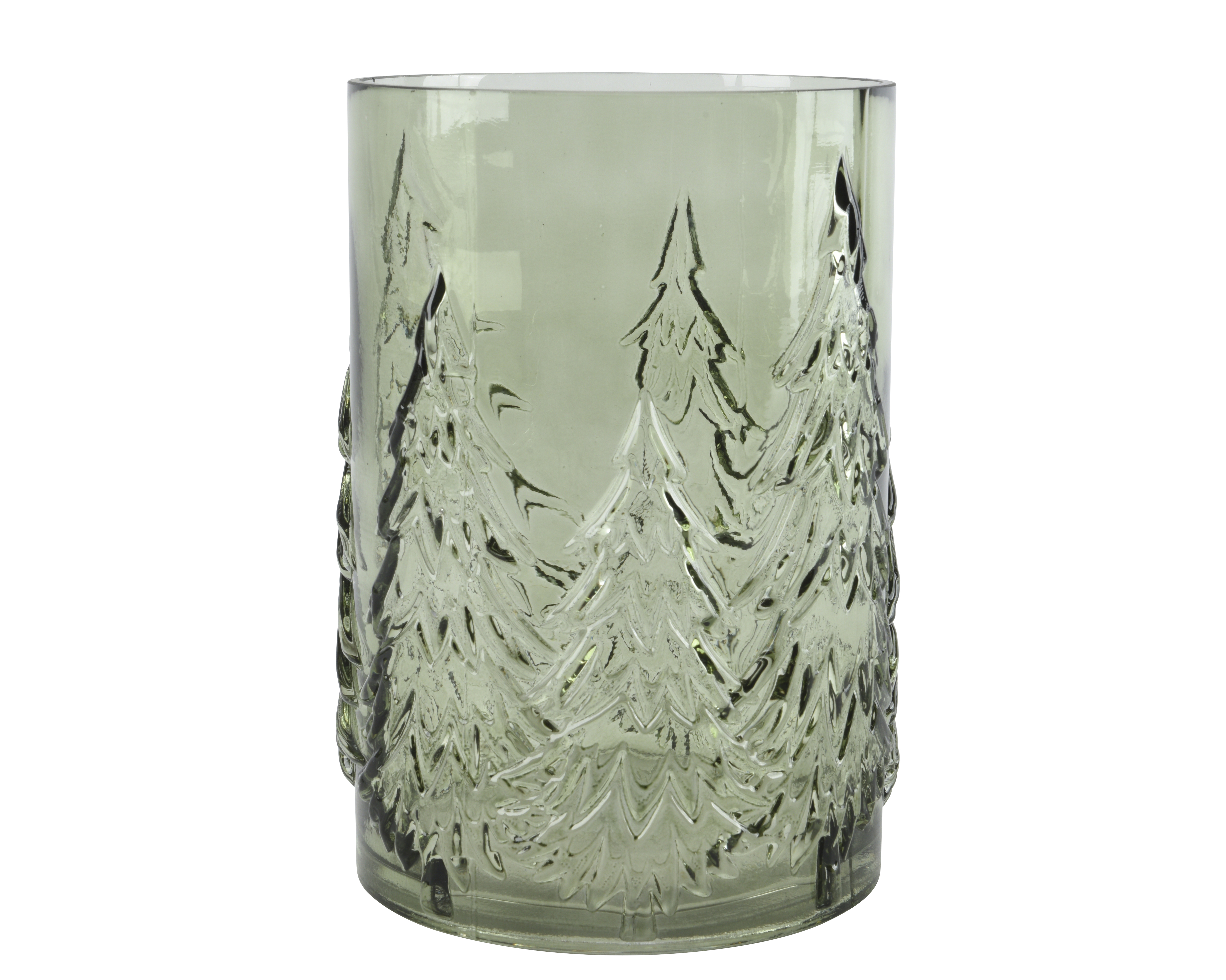 Vase - grün, Glas, Ø16-H22cm