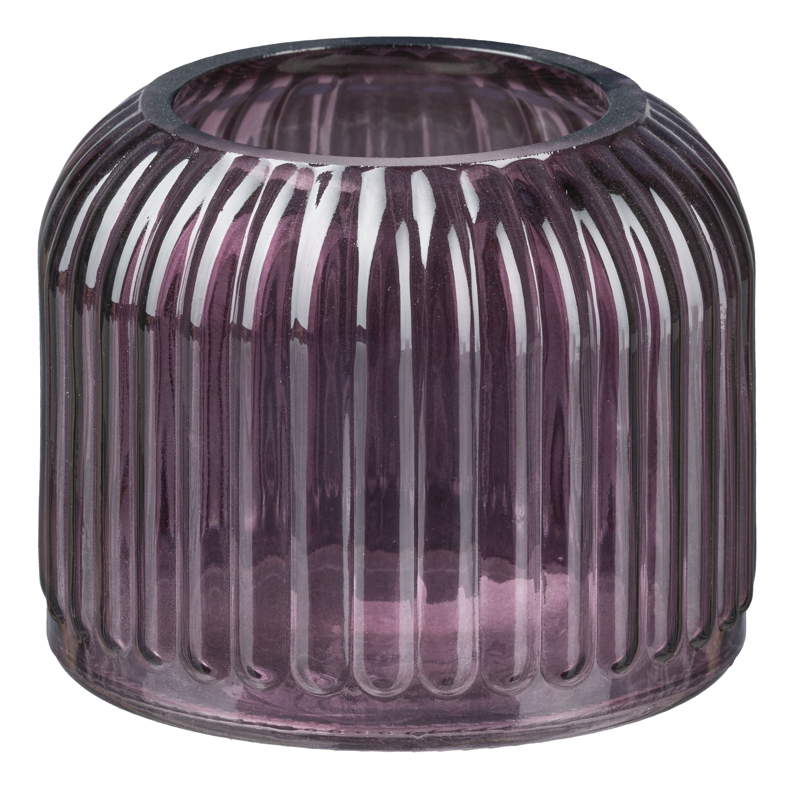 Vase - Glas Zylinder Vase OPUS, 11x9cm, Aubergine