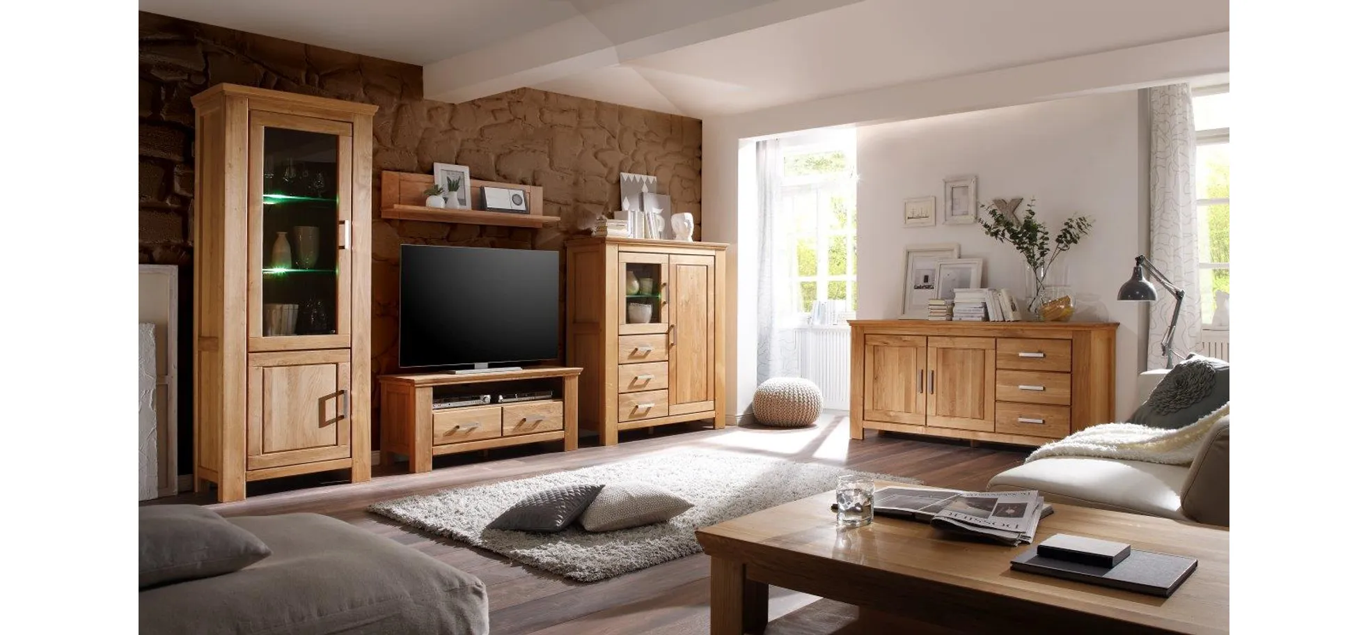 Sideboard - Wildeiche teilmassiv