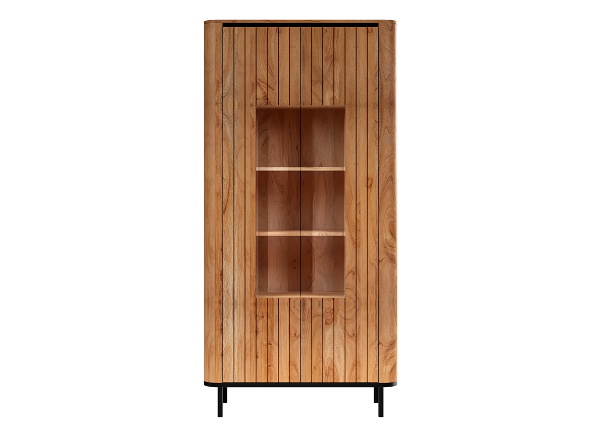 Vitrine, Akazienholz, ca.99cm breit - MyStyle 1009
