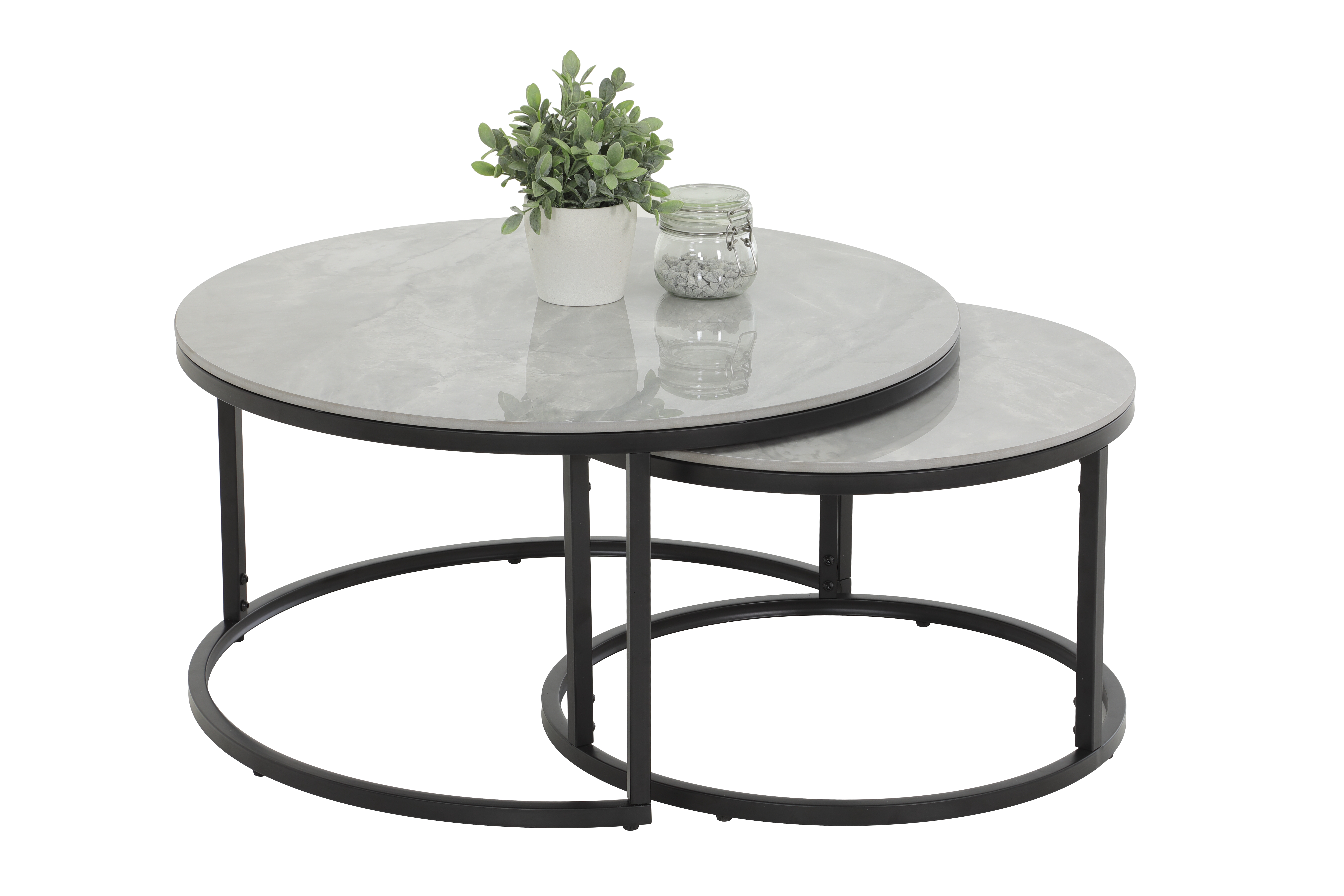 Couchtisch 2-er Set, Marmoroptik - MYTREND371