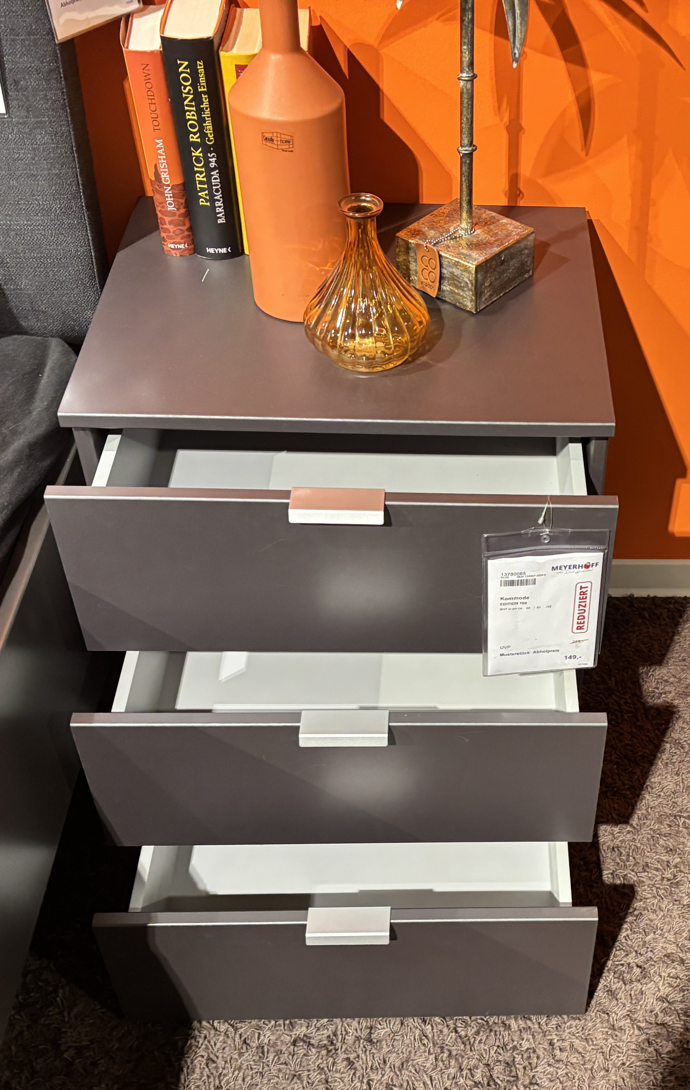 Kommode, Graphit, mit 3 Schubkästen - EDITION 700