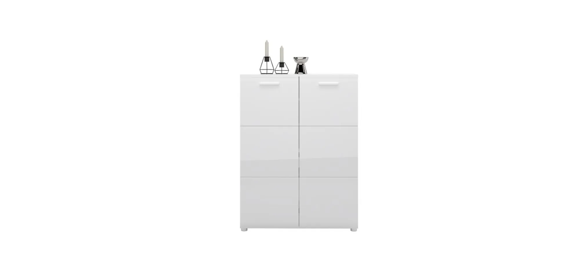 Schuhschrank, MDF weiß hochglanz - Werena