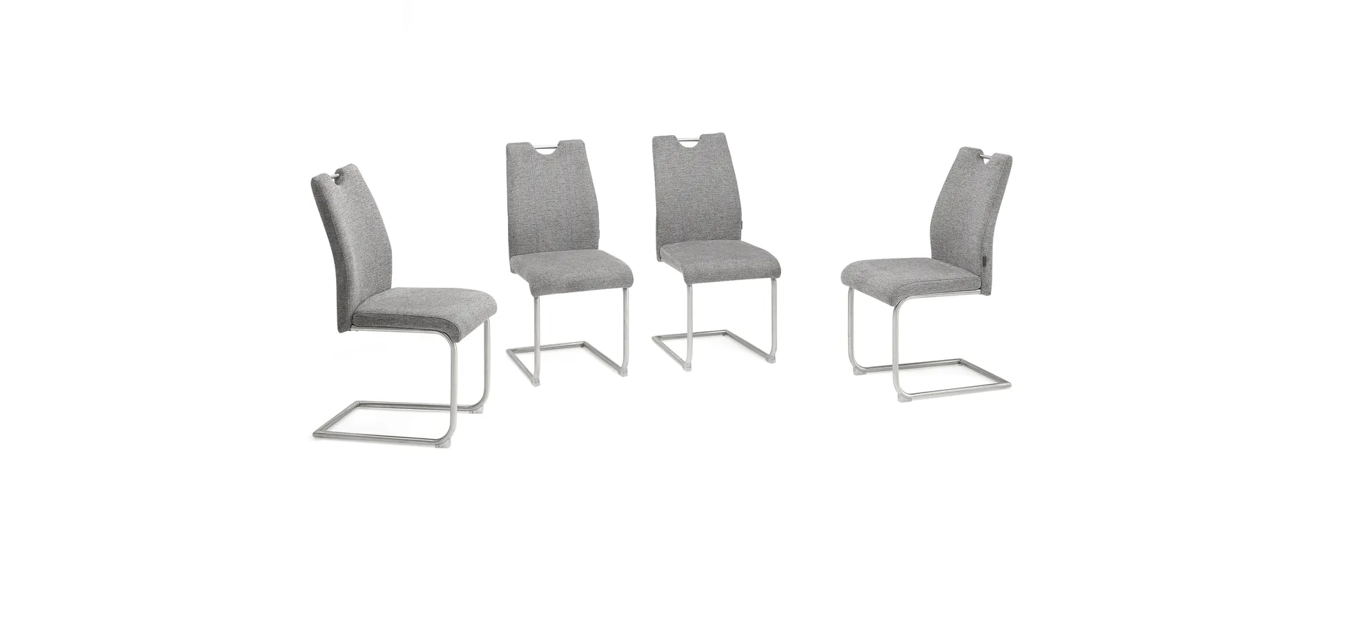 Schwingstuhl, Stoff grau, mit Griff - MERVE