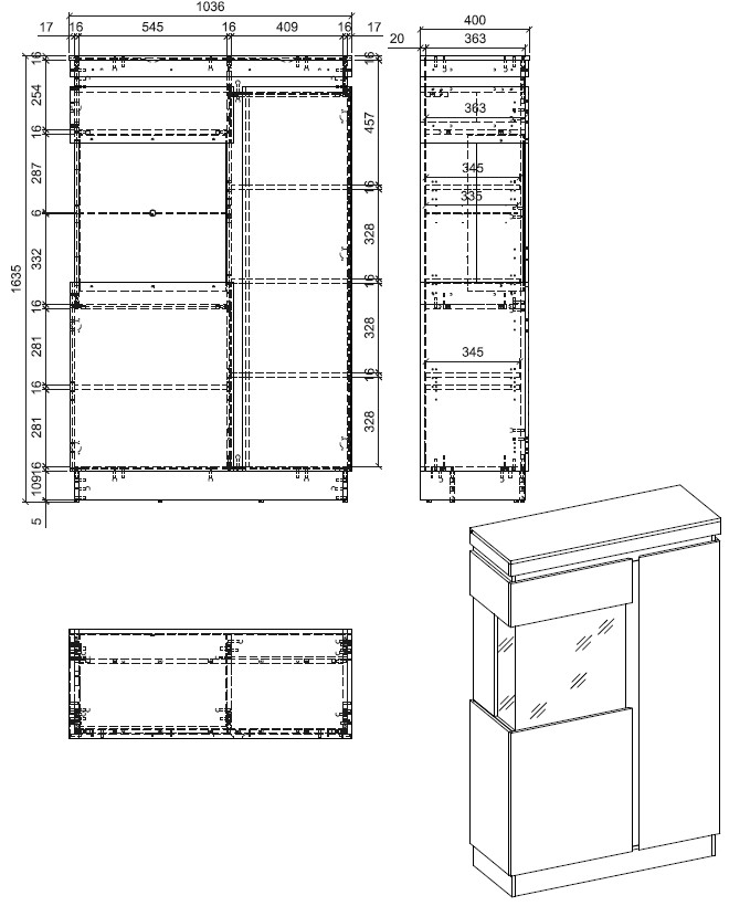Vitrine, Coast Evoke Eiche - Waca
