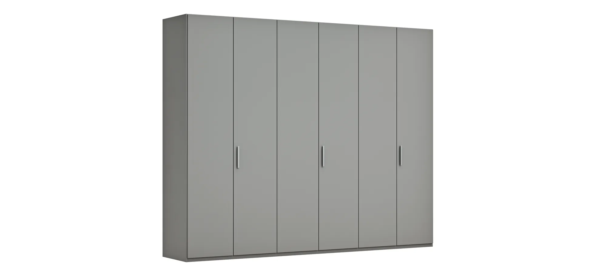 Drehtürenschrank Viana - B. ca. 299 cm, Lack, Steingrau