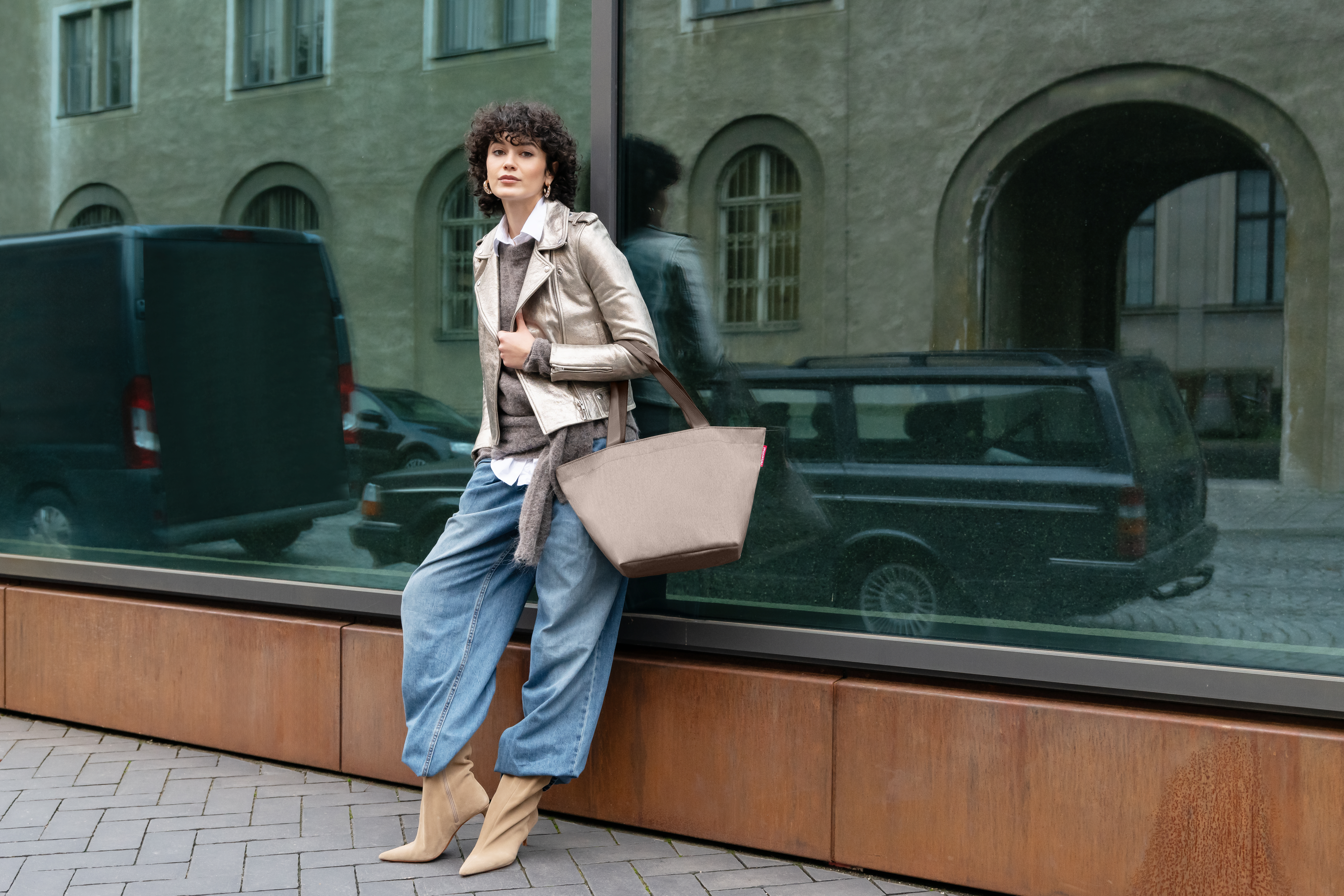 reisenthel, Shopper M - herringbone mokka