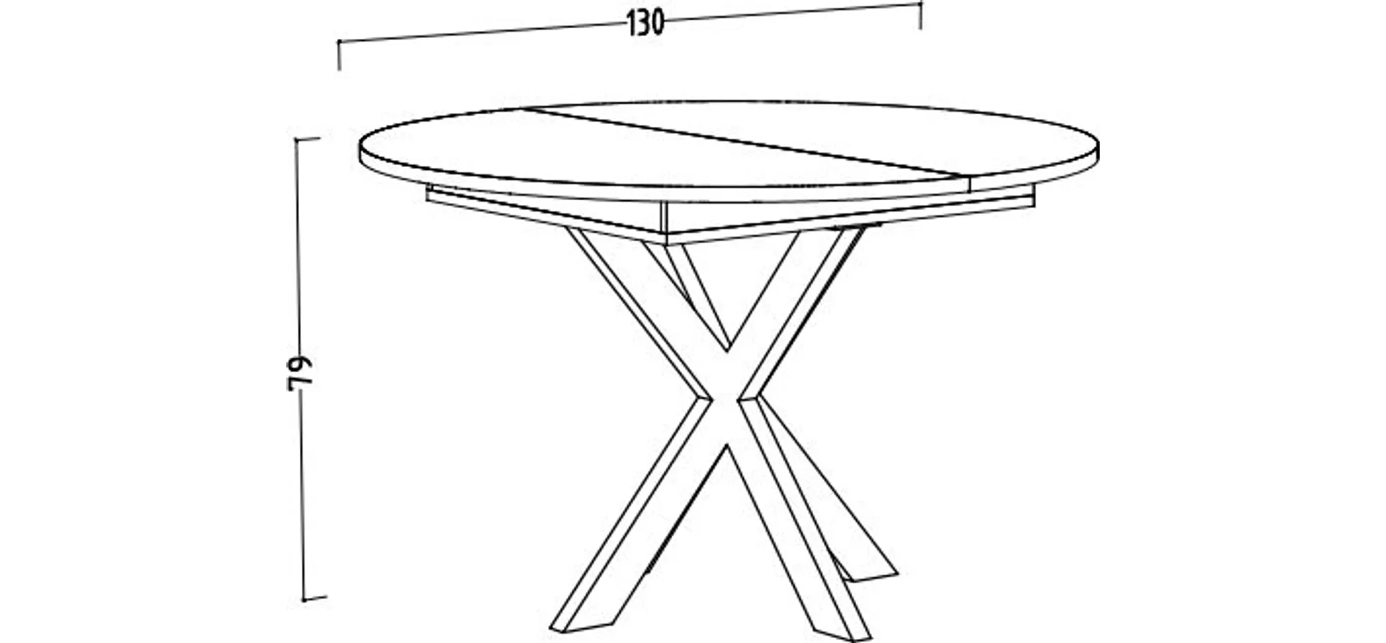Esstisch, rund, Keramikoptik grau - Merdan