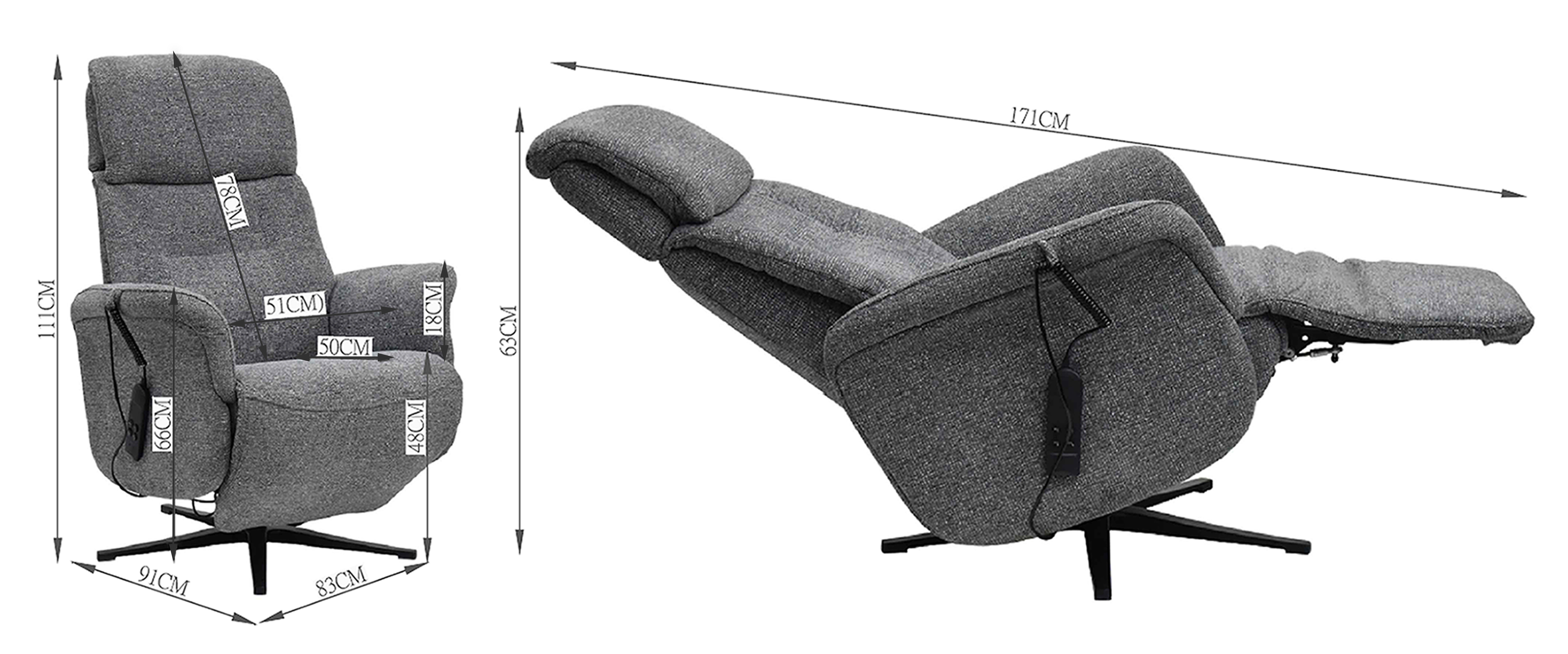 TV-Sessel, grau-blau - Marlon