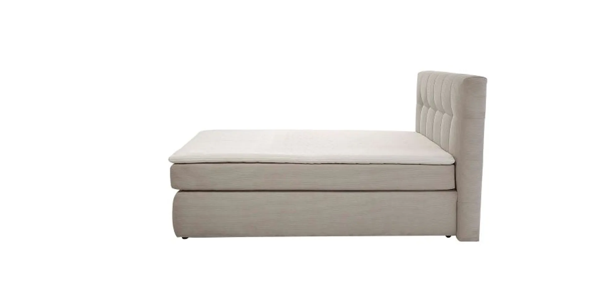 Boxspringbett, Feincord beige, 140x200 cm - Janah