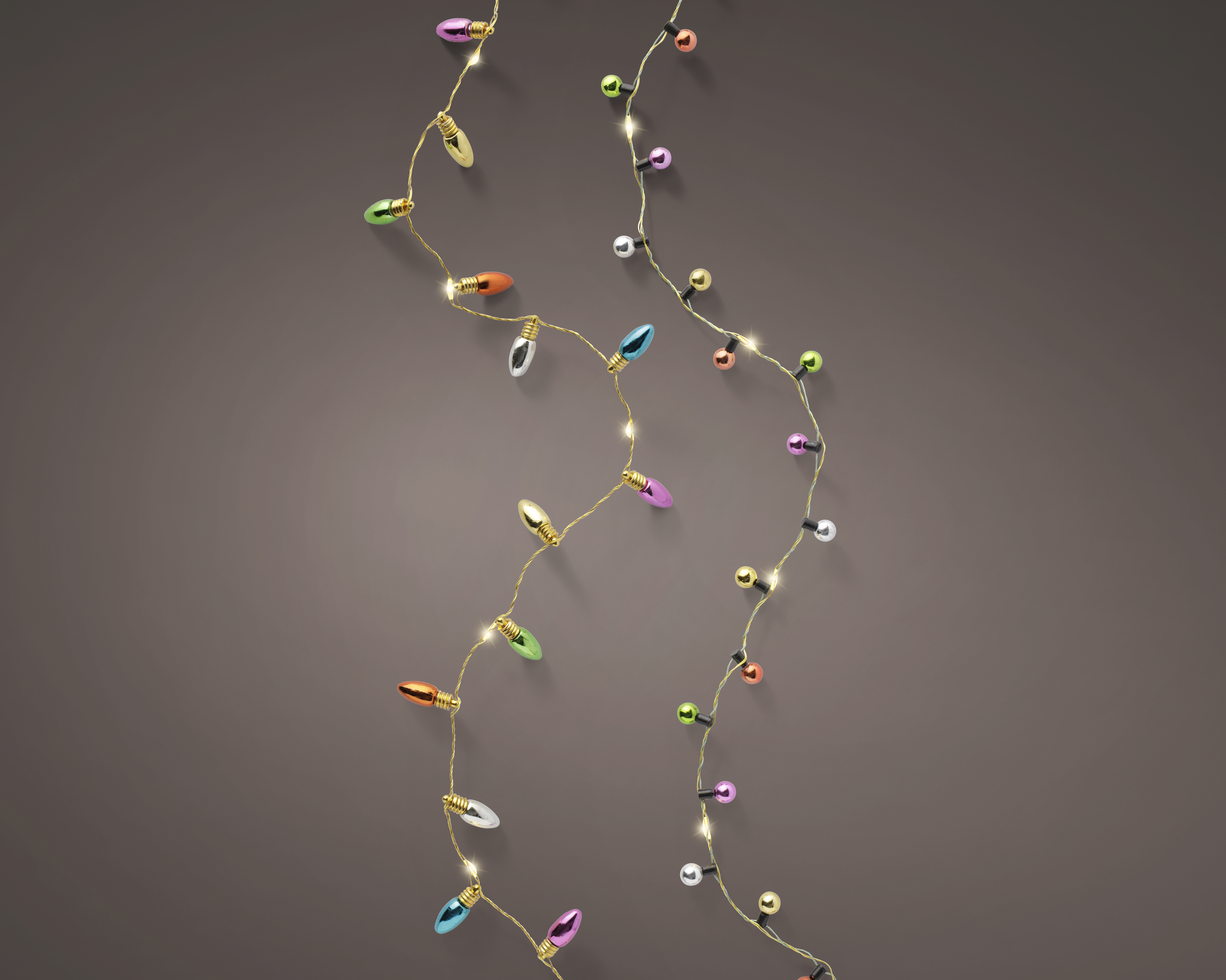 LED Deco Strang Metall - bunt, 190cm-20L