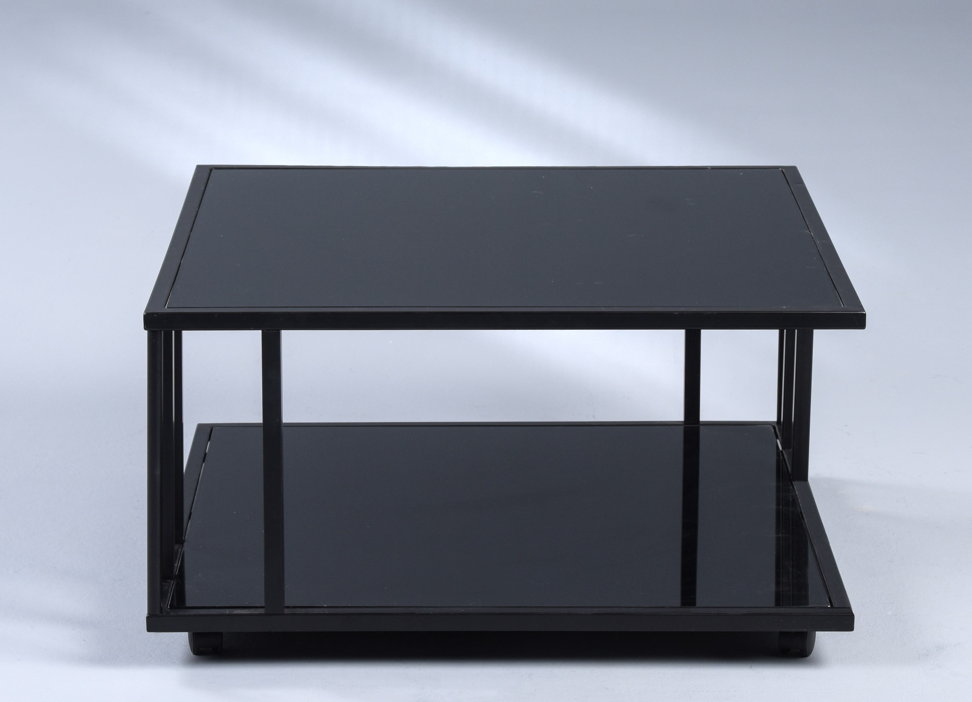 Couchtisch, Glas schwarz lackiert, 75x75cm - Mailin