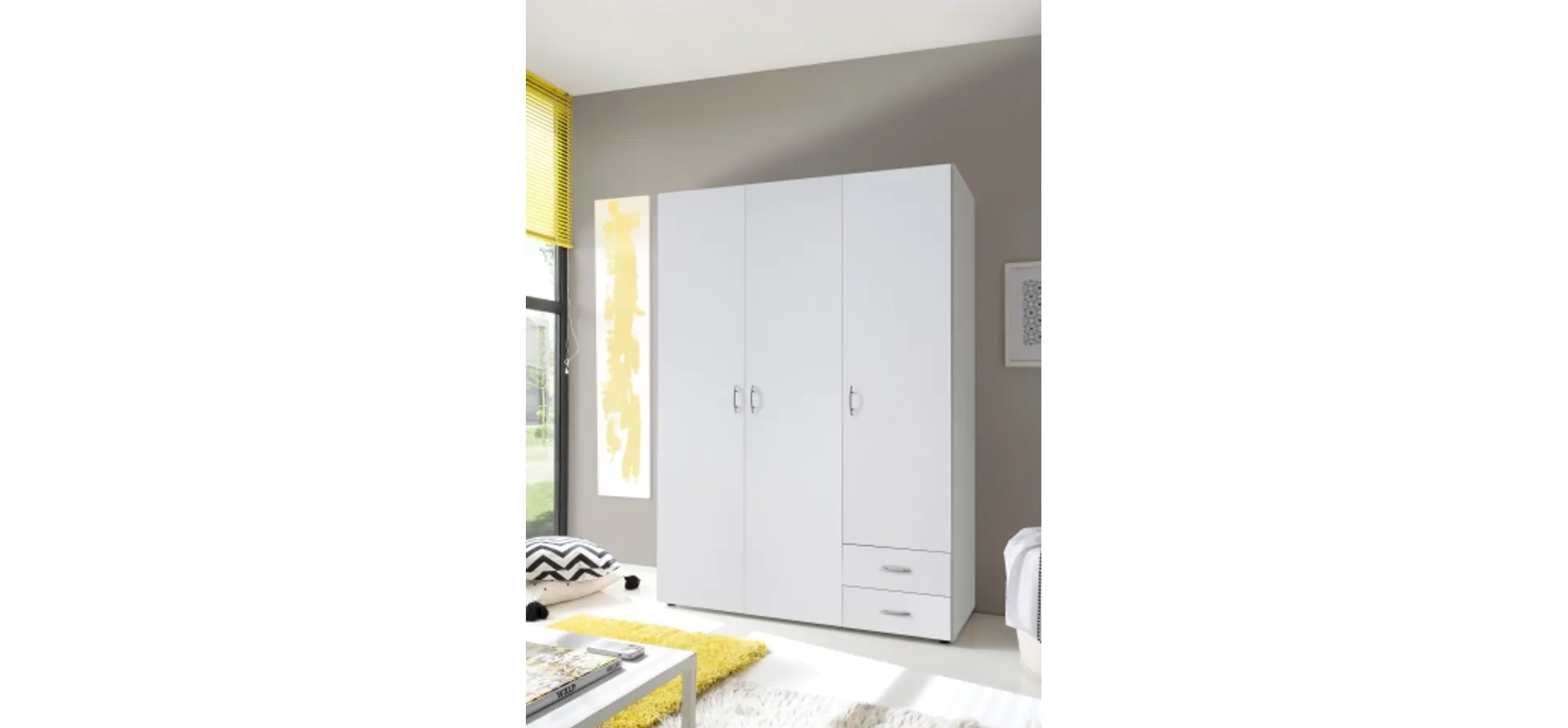 Drehtürenschrank- B ca. 120 cm, Weiß Drehtürenschrank- B ca. 120 cm, Weiß