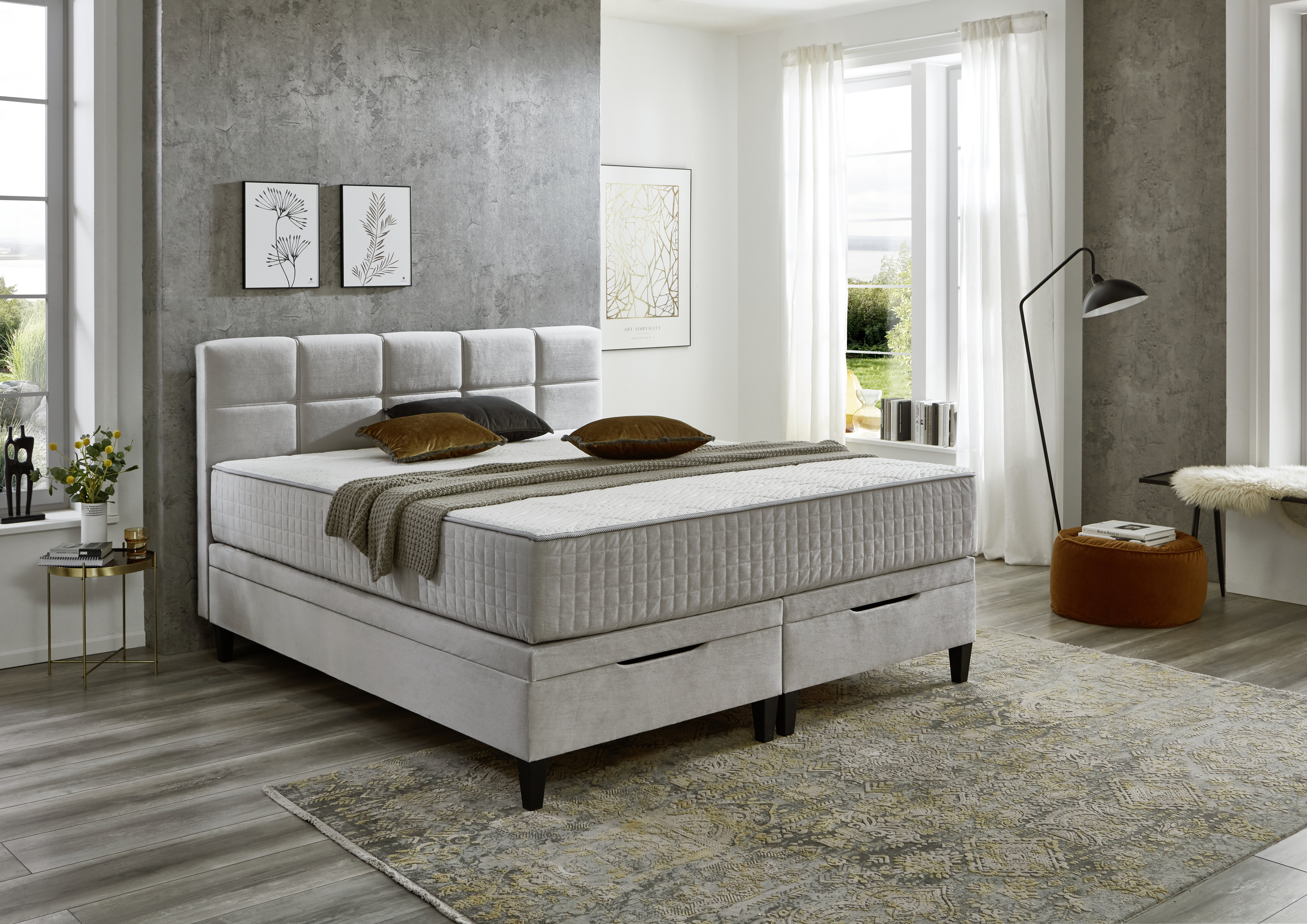 Boxspringbett, silber - MyStyle 3085
