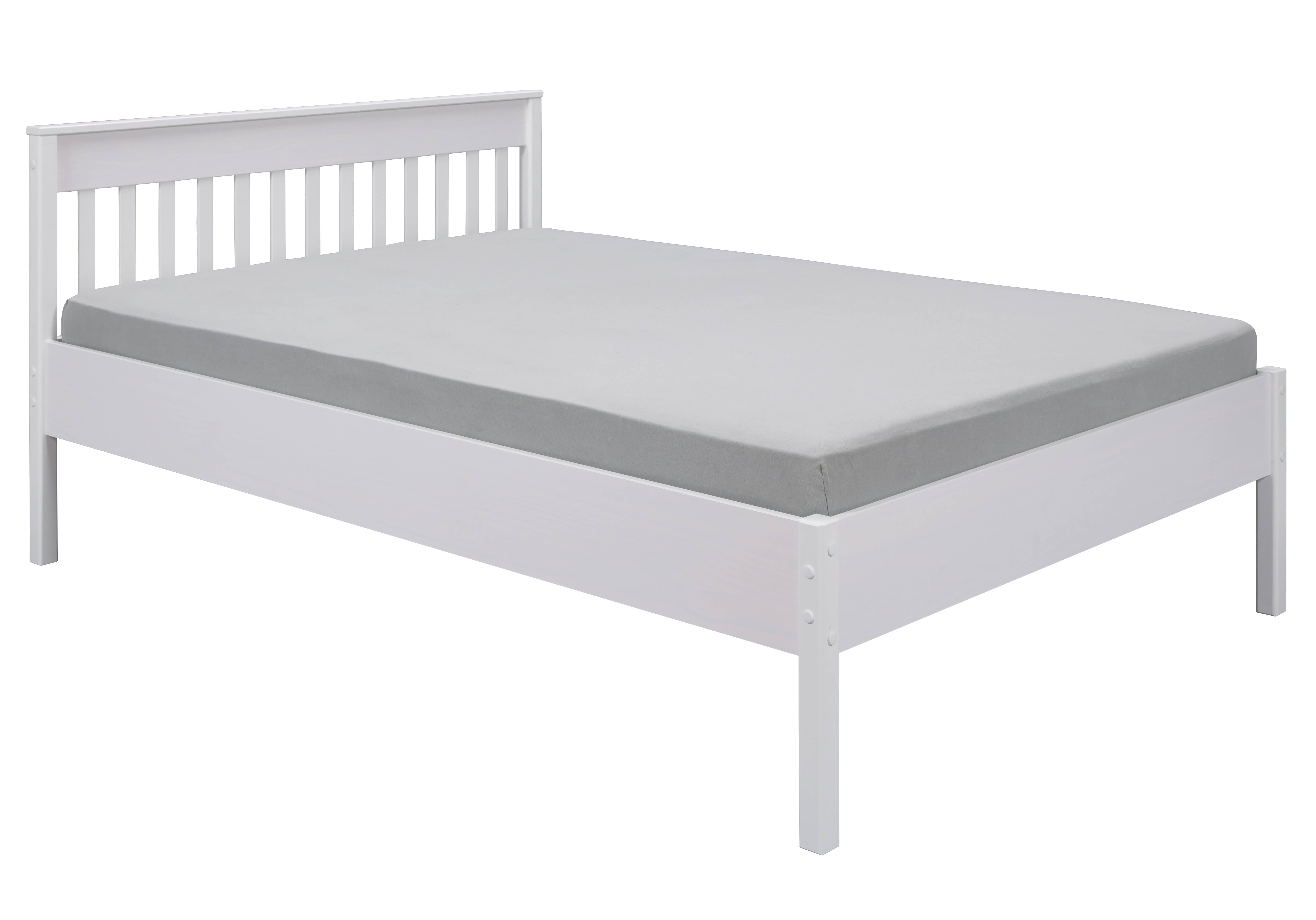 Doppelbett, 180x200 cm, Massivholz weiß - MyStyle 3076