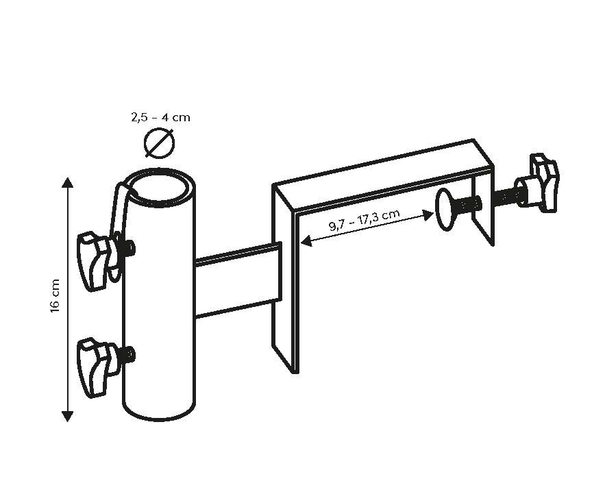 Balkonklammer Top-Geländer 18 cm, Ø 38 mm - Balkonklammern
