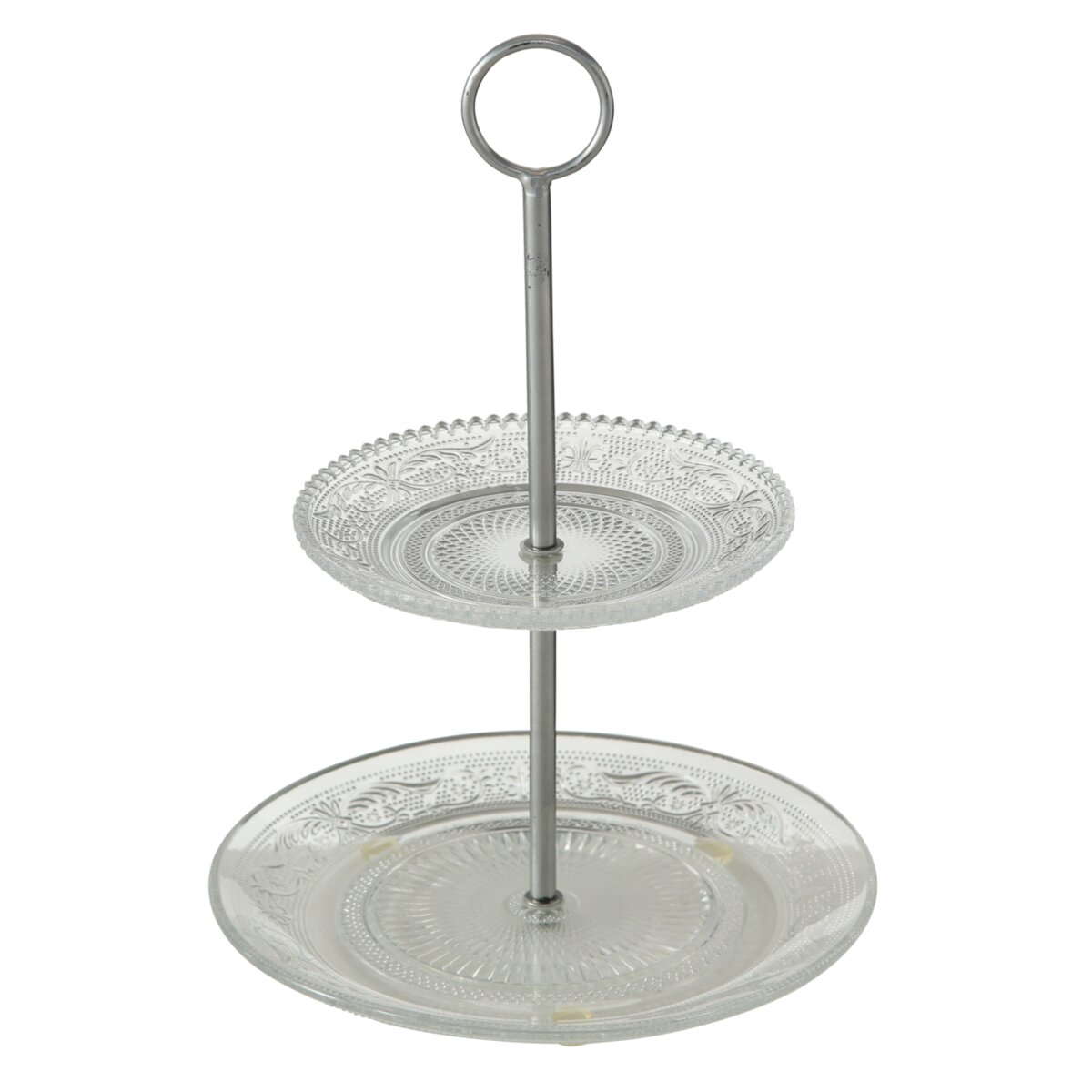 Etagere Relief - H 28,00 cm, Eisen, Klarglas