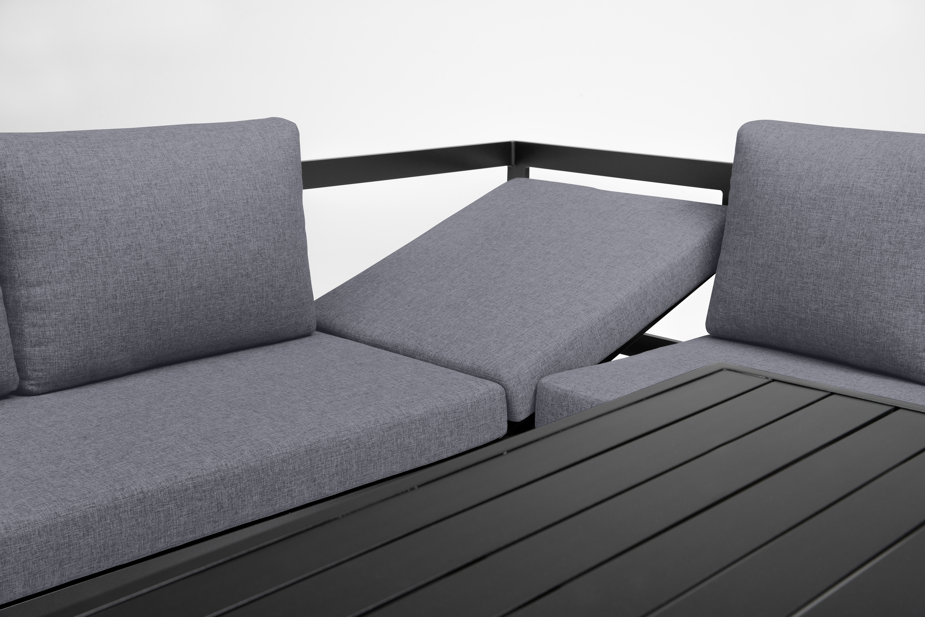 Eckset mit Tisch und Bank, anthrazit - Ocean CD