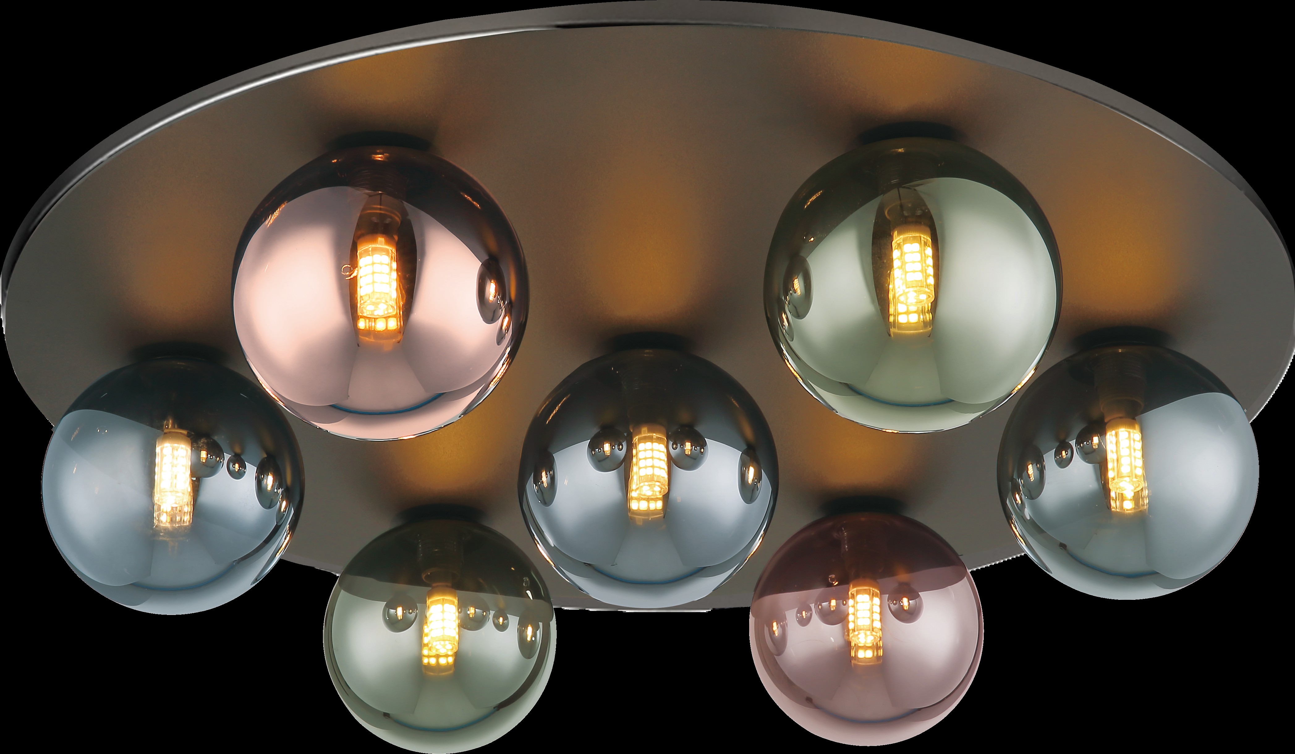 Deckenleuchte RIHA - Metall schwarz-chrom, 7x G9 LED