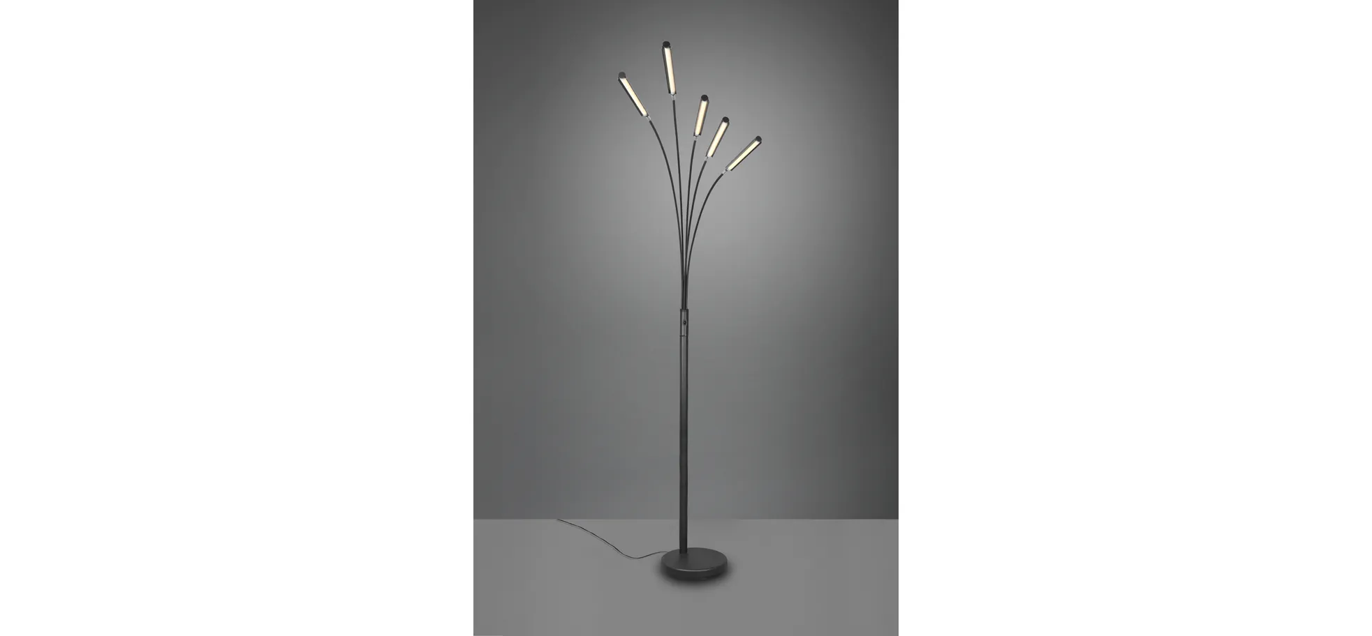 LED-Stehleuchte - BH ca. 30,5x195,5 cm, Schwarz