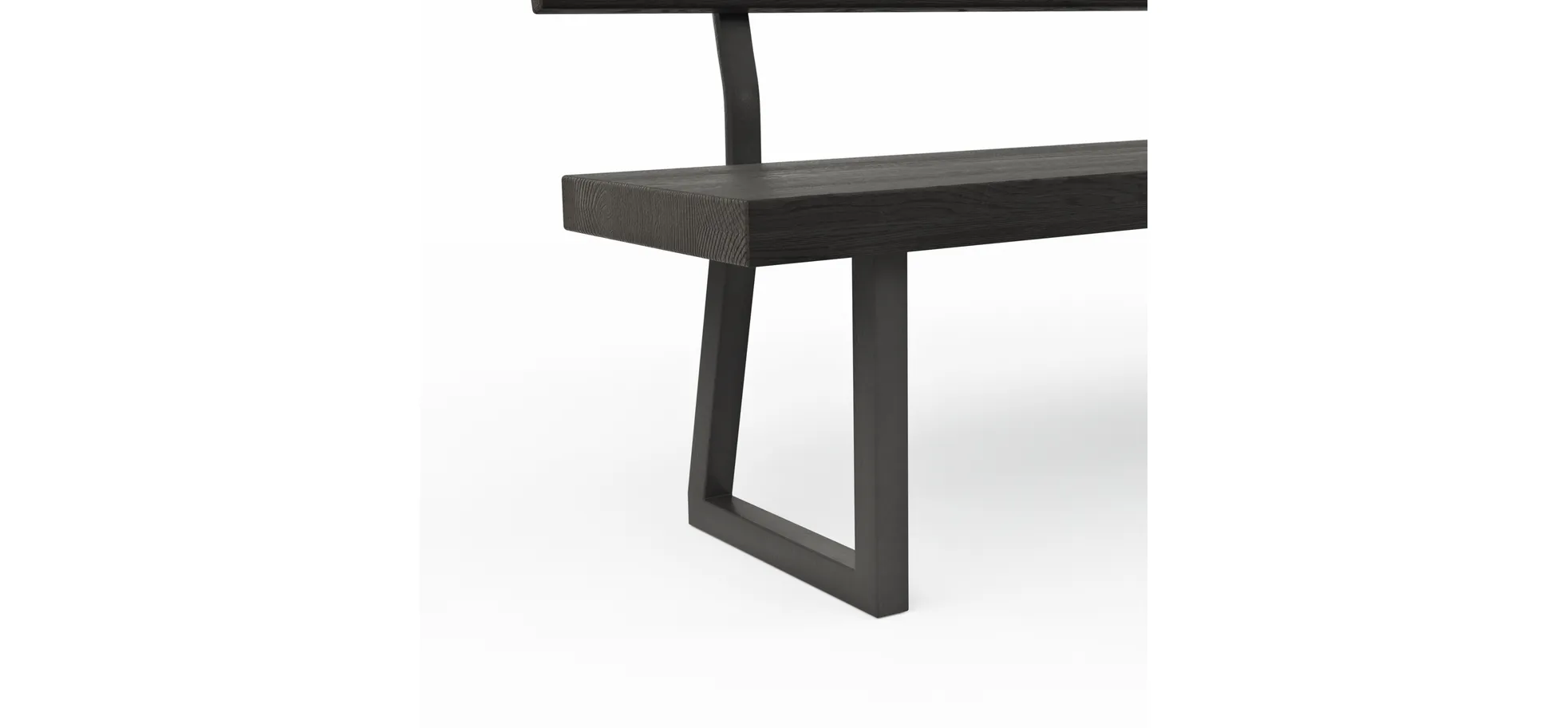 Holzbank Clifton - mit Rückenlehne, Breite ca. 200cm, Zerreiche massiv, smoked