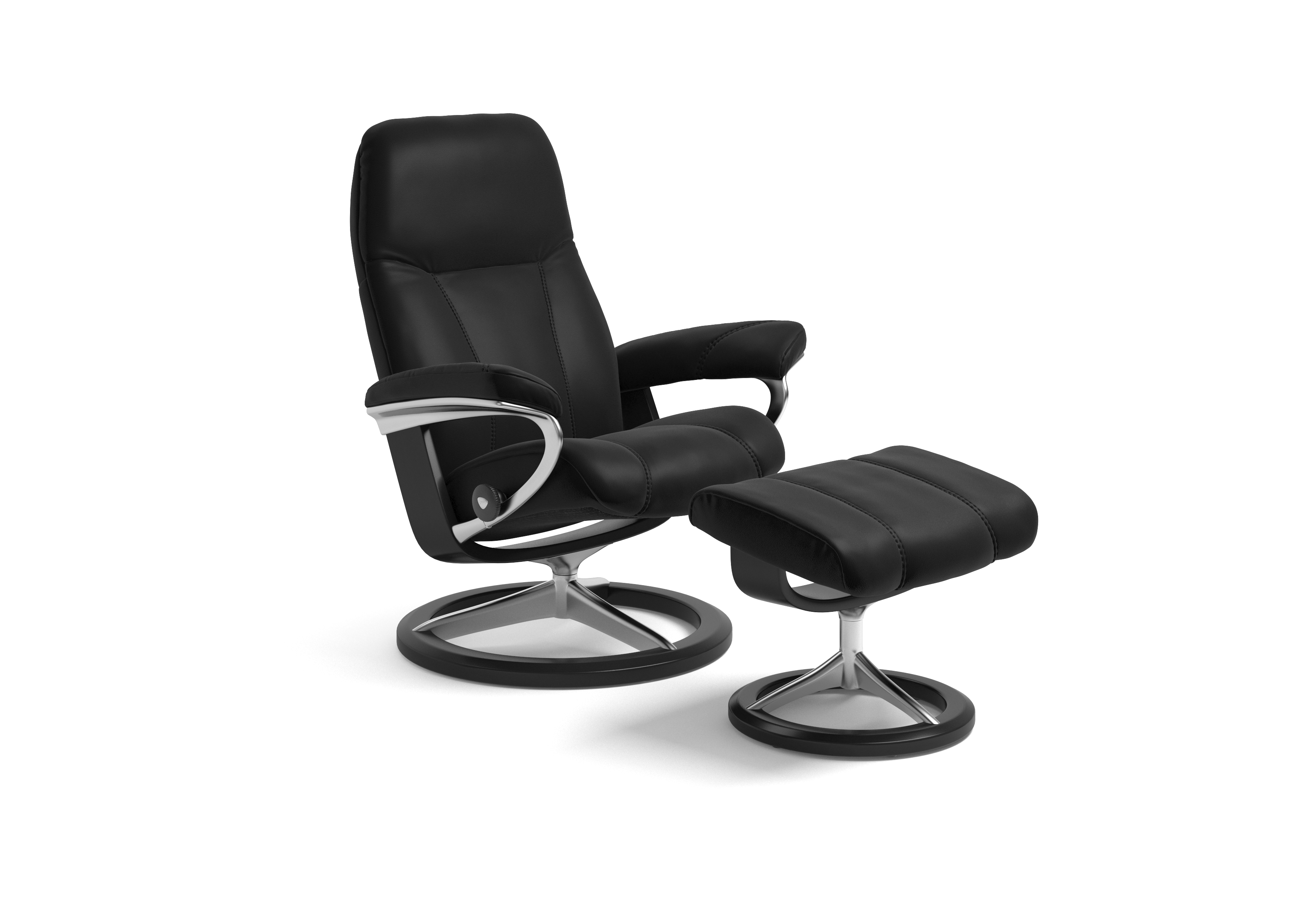 Sessel mit Hocker Consul, Leder - Consul