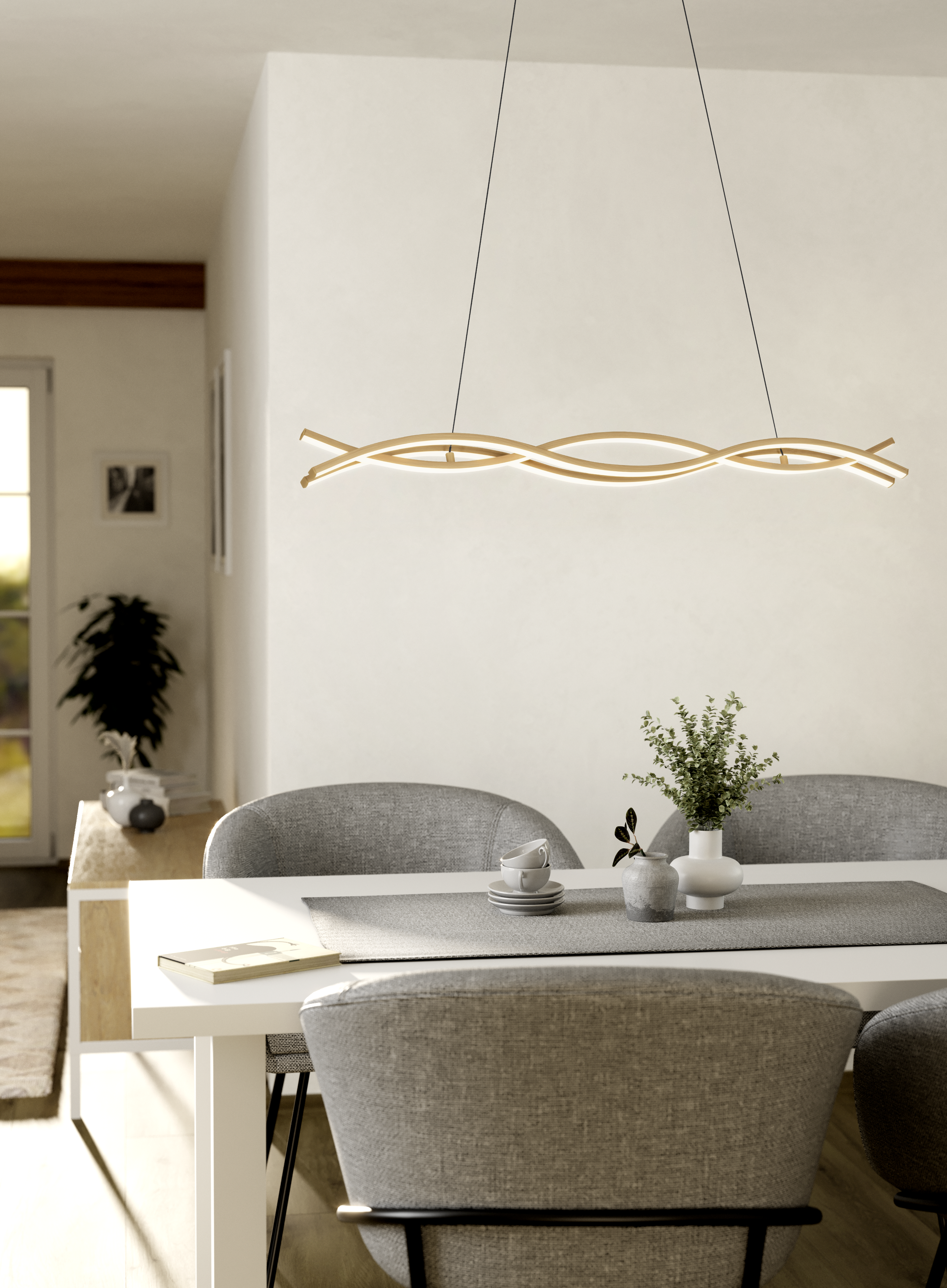 Pendelleuchte LASANA 4 - 1 flg., hellbraun