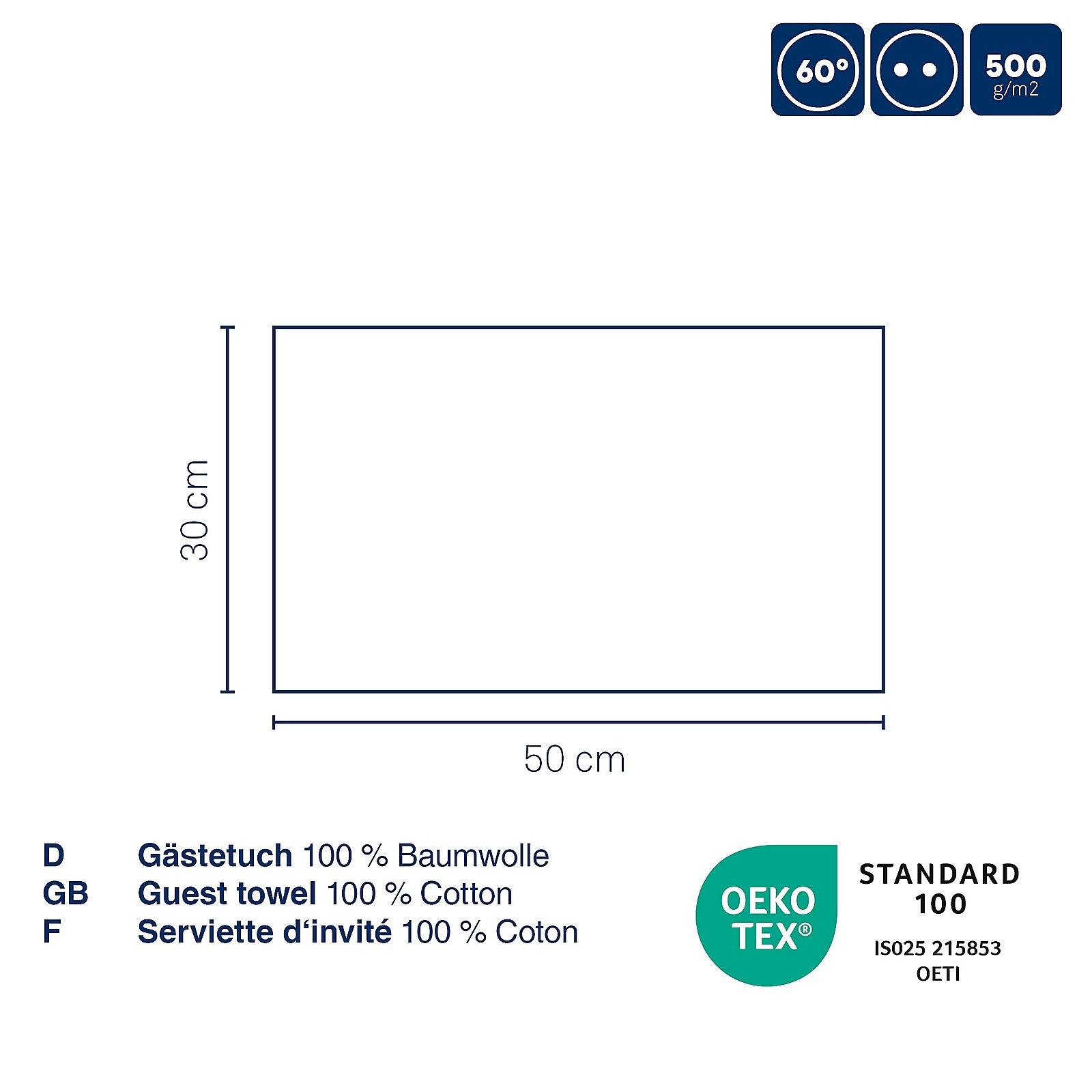 Gästetuch Leonora 50x30 cm - 100%Baumwolle Premium salbeigrün