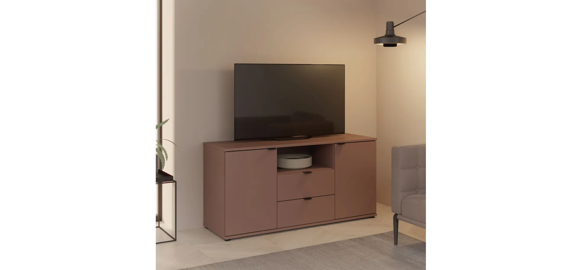 TV-Unterschrank, Terracotta  - Finella