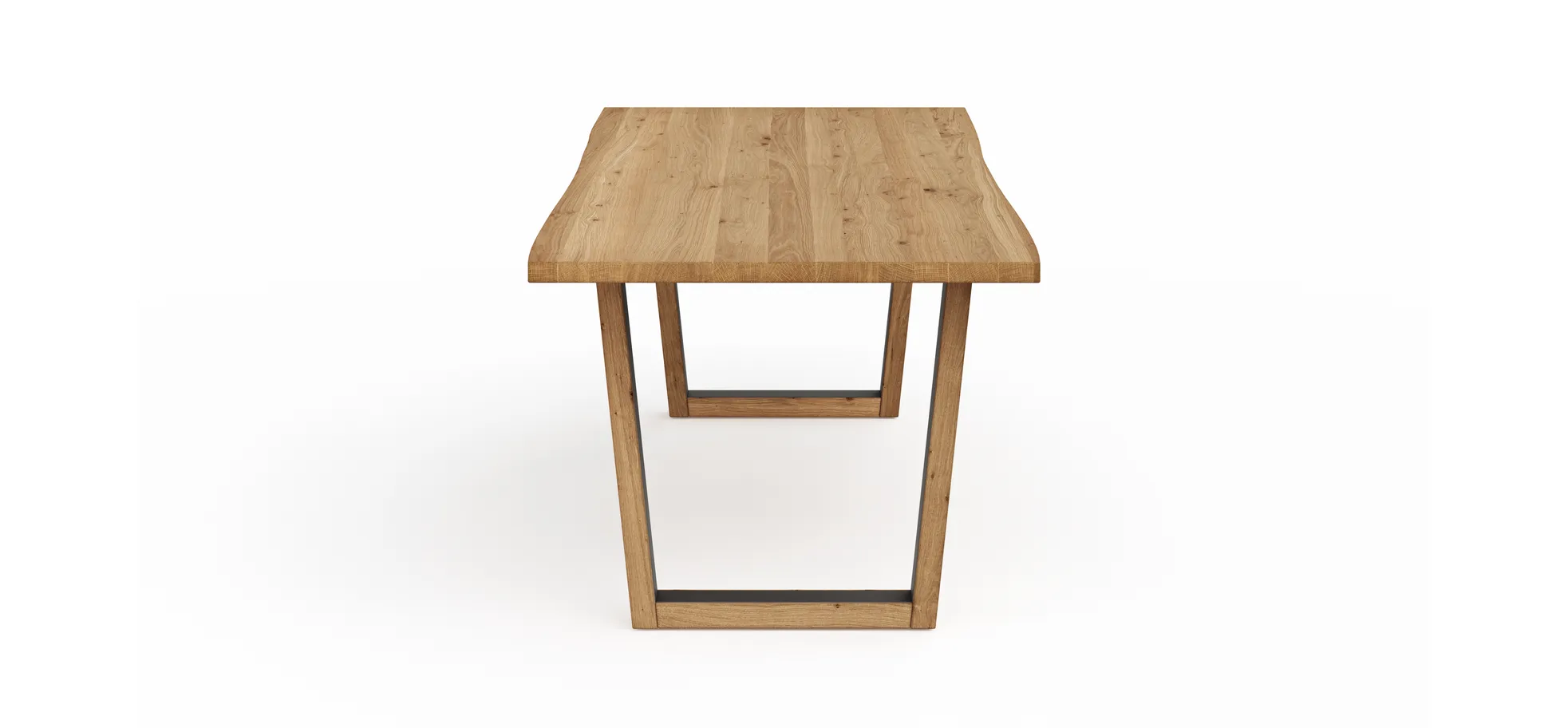 Esstisch Belfast - LB ca. 240x100 cm, Eiche massiv, mit Metalleinlage im Gestell