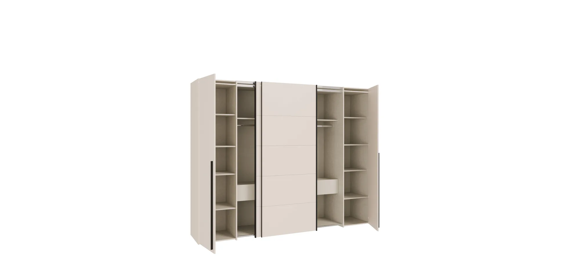 Schwebe-/Drehtürenschrank, Dekor sand - Fahda