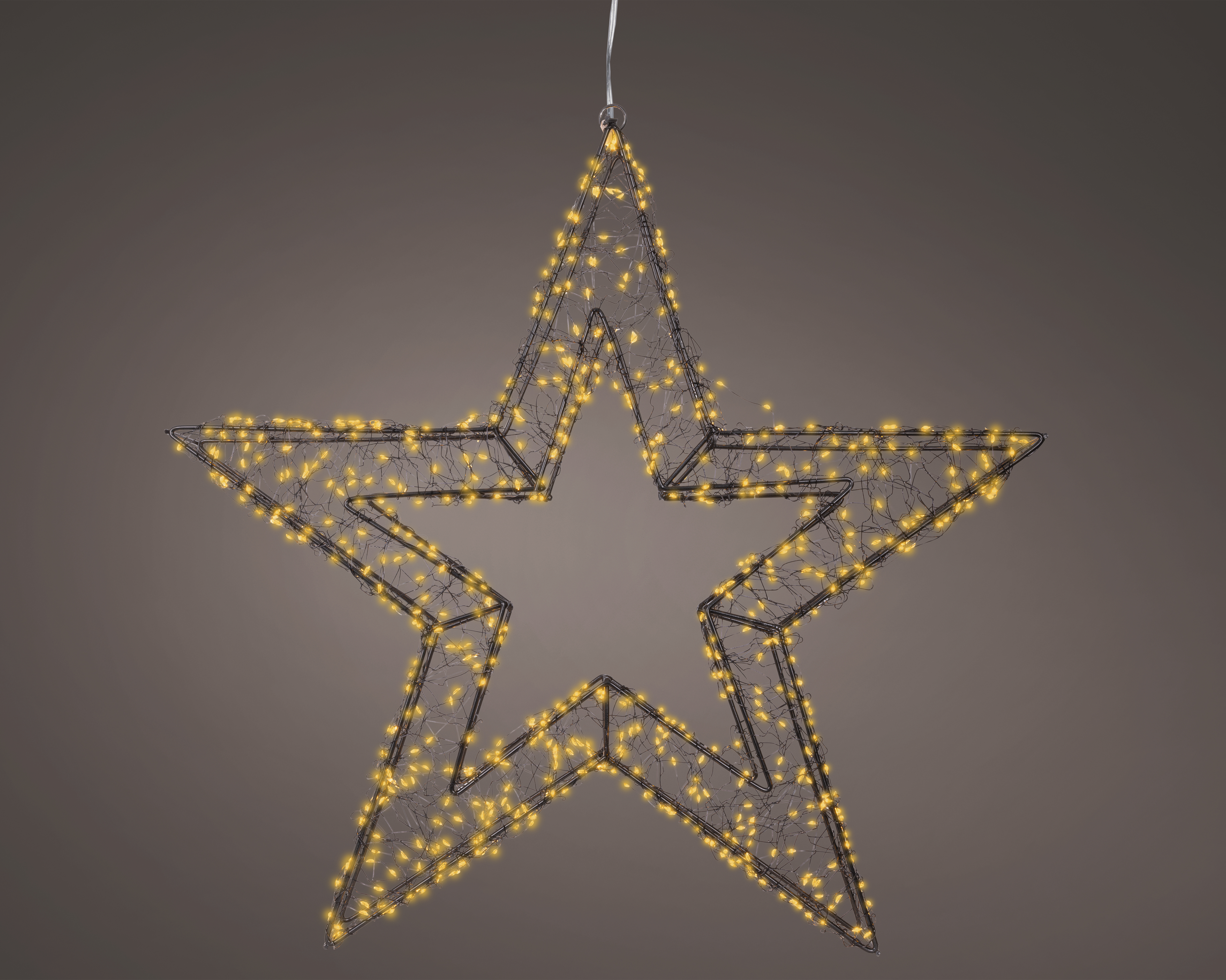 LED Stern - schwarz/klassisch warm, Metall, L7-W58-H58cm-720L