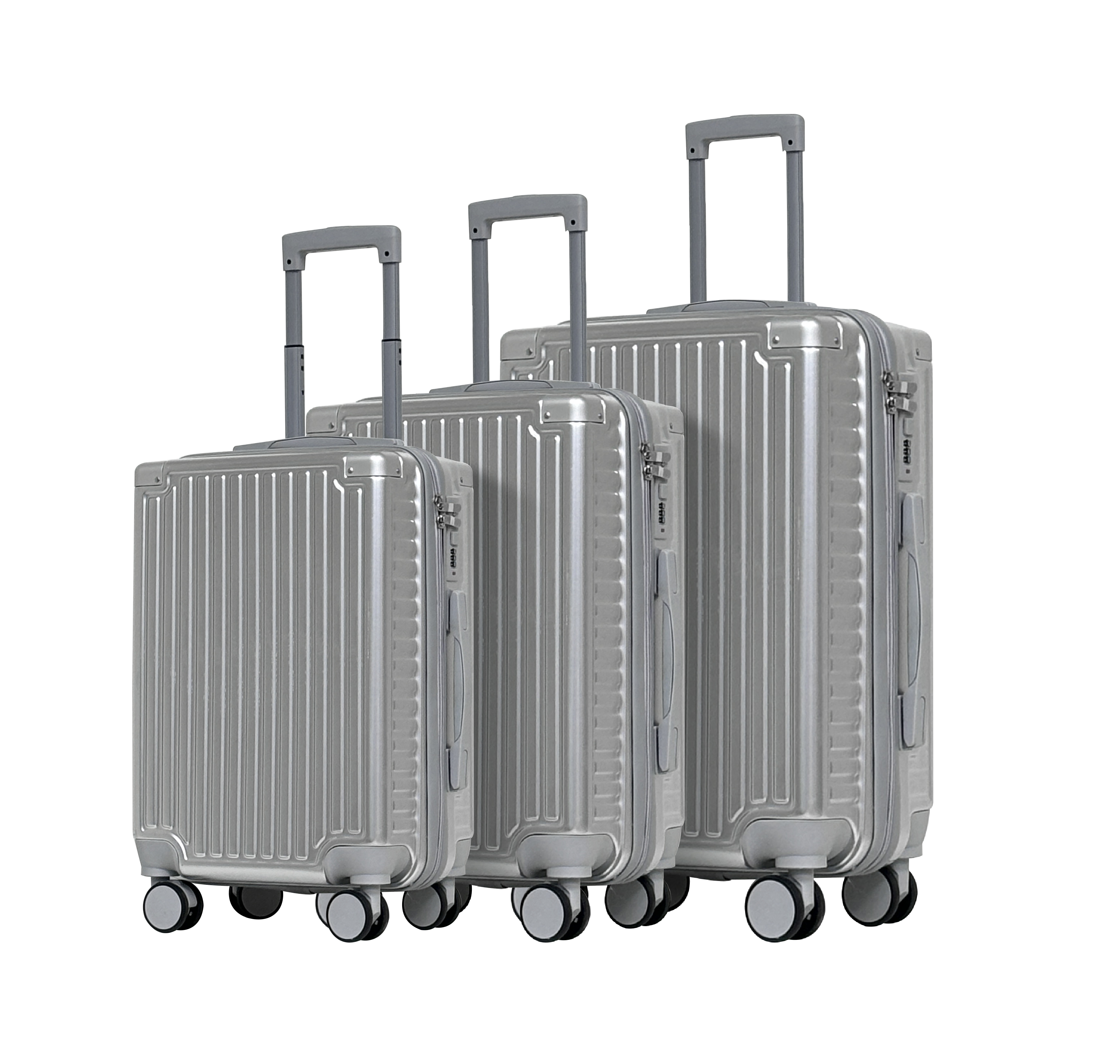 Koffer/Trollyset, 3-Tlg. - Alulook, Kunststoff, Doppelräder
